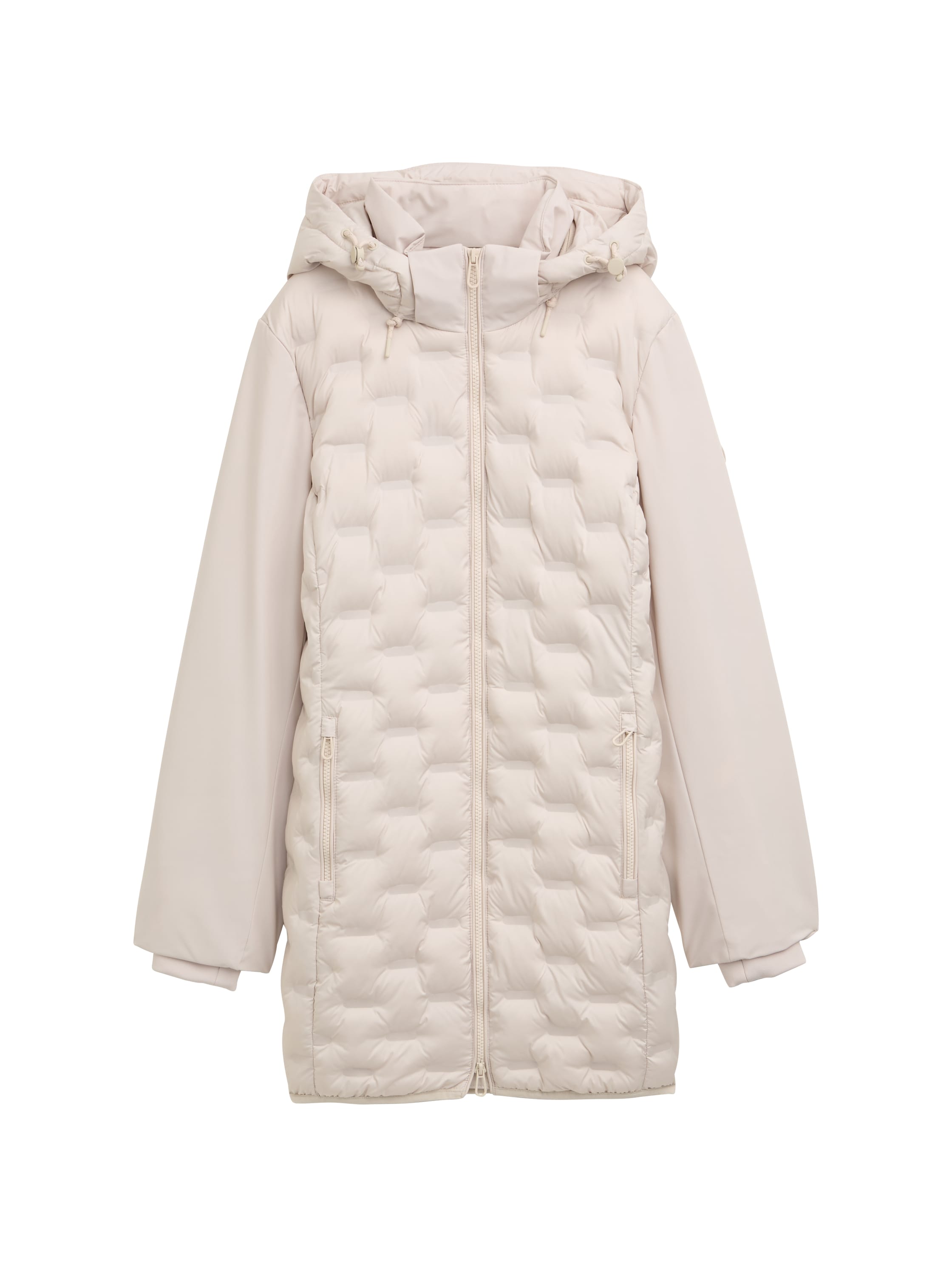 Tom Tailor Light Beige Long Jacket With Hood