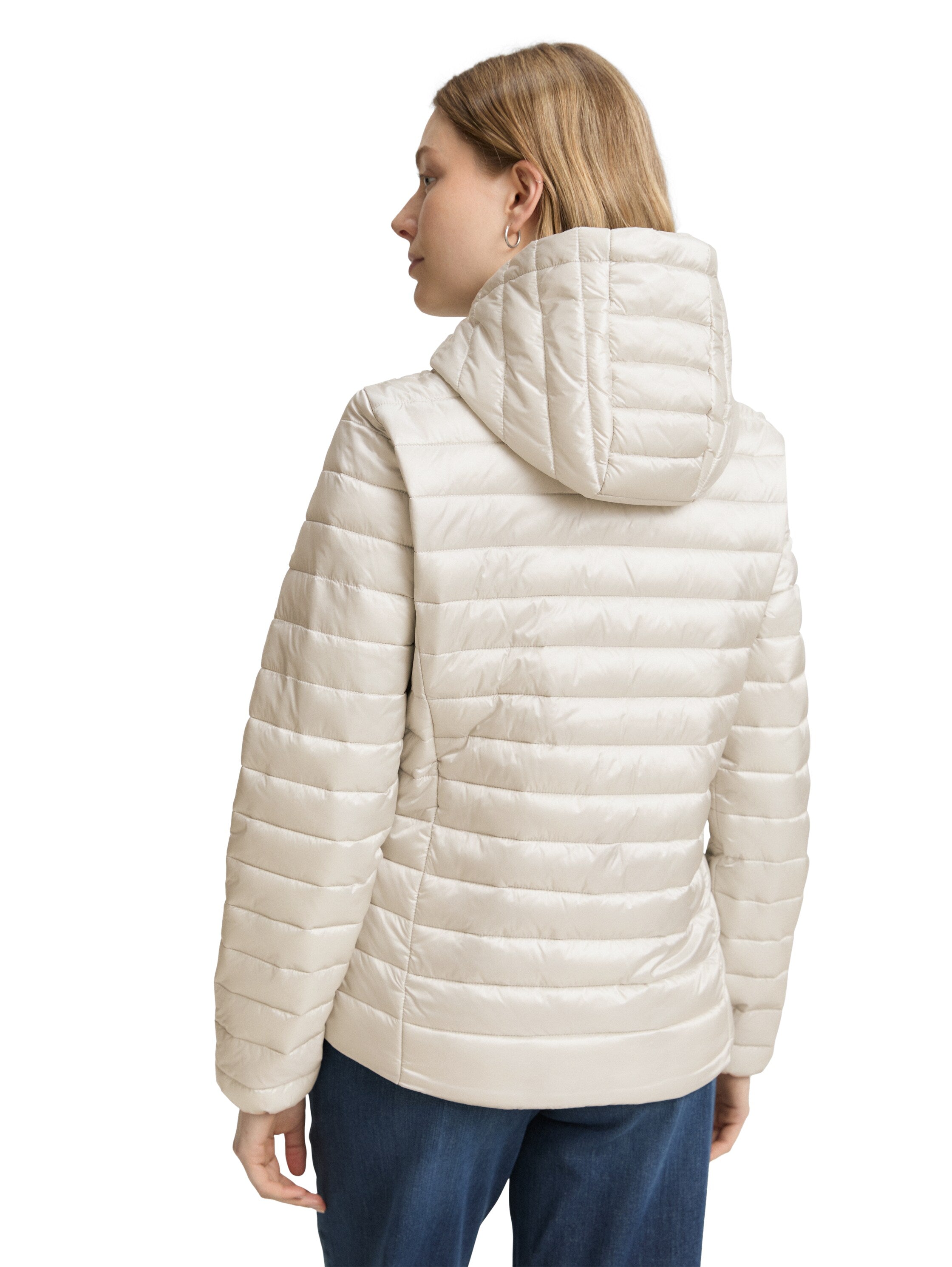 Tom Tailor Padded Zippered White Jacket