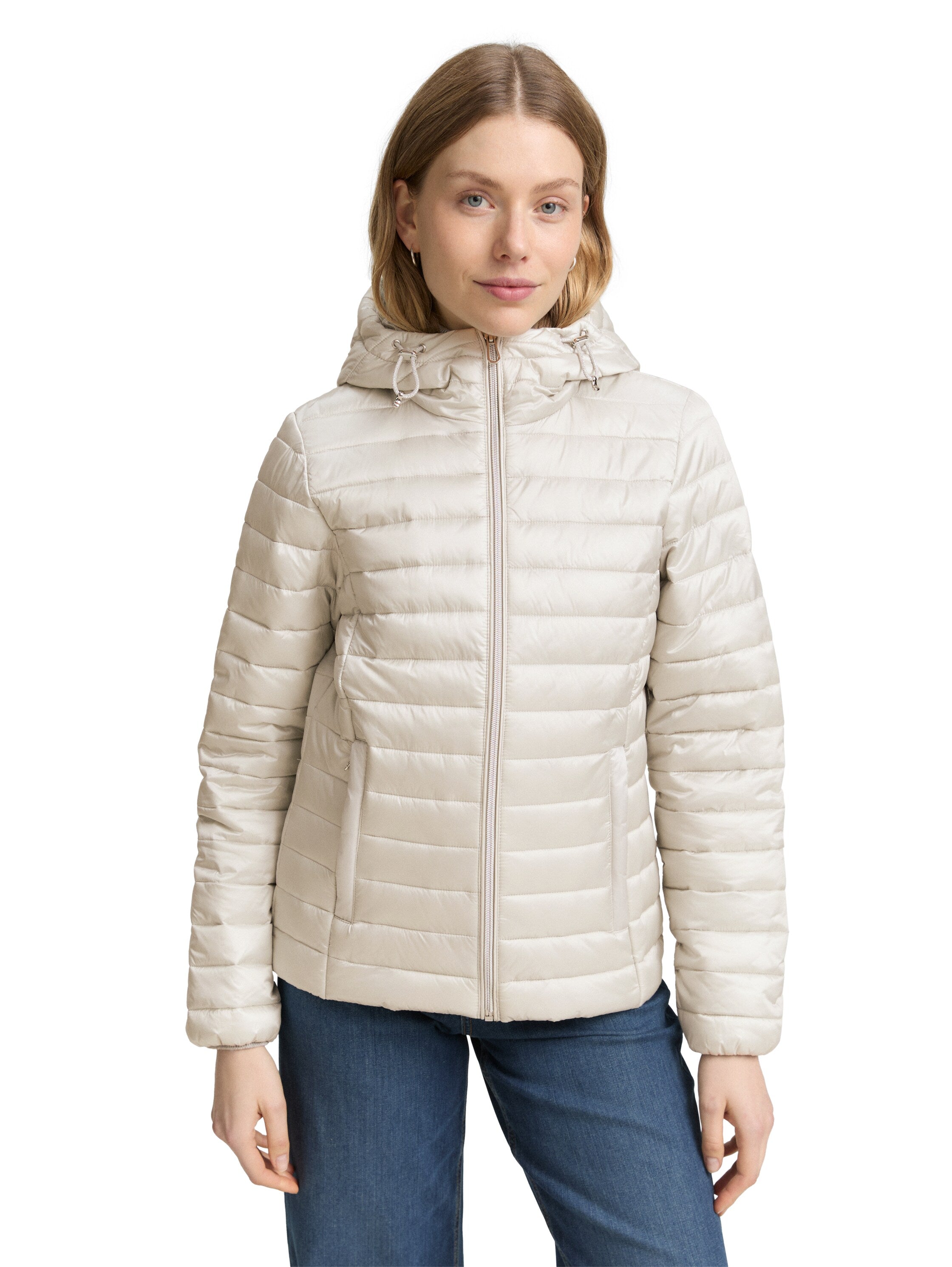 Tom Tailor Padded Zippered White Jacket