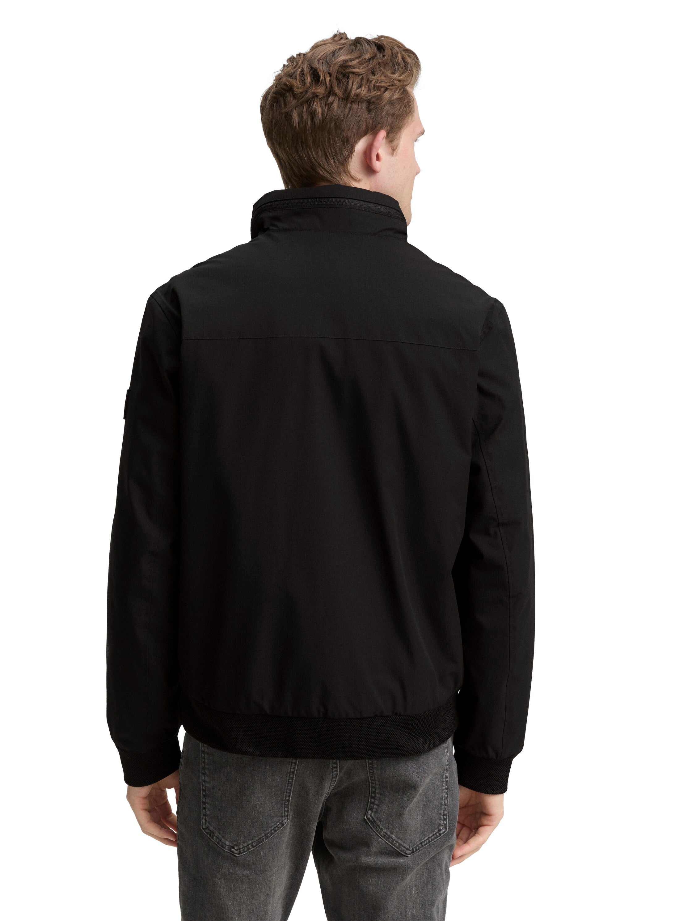 Tom Tailor Quilted Black jacket With Hood