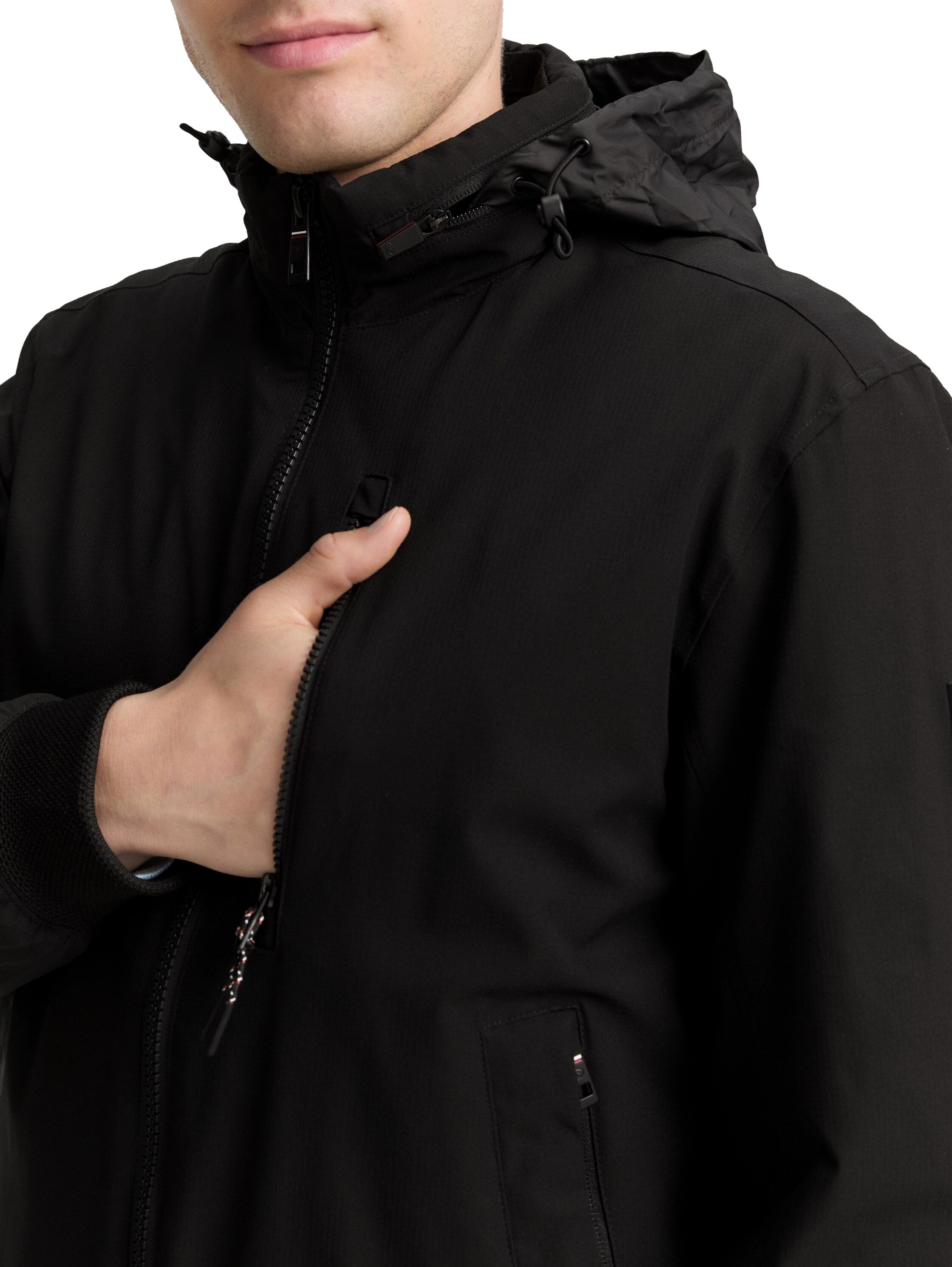 Tom Tailor Quilted Black jacket With Hood