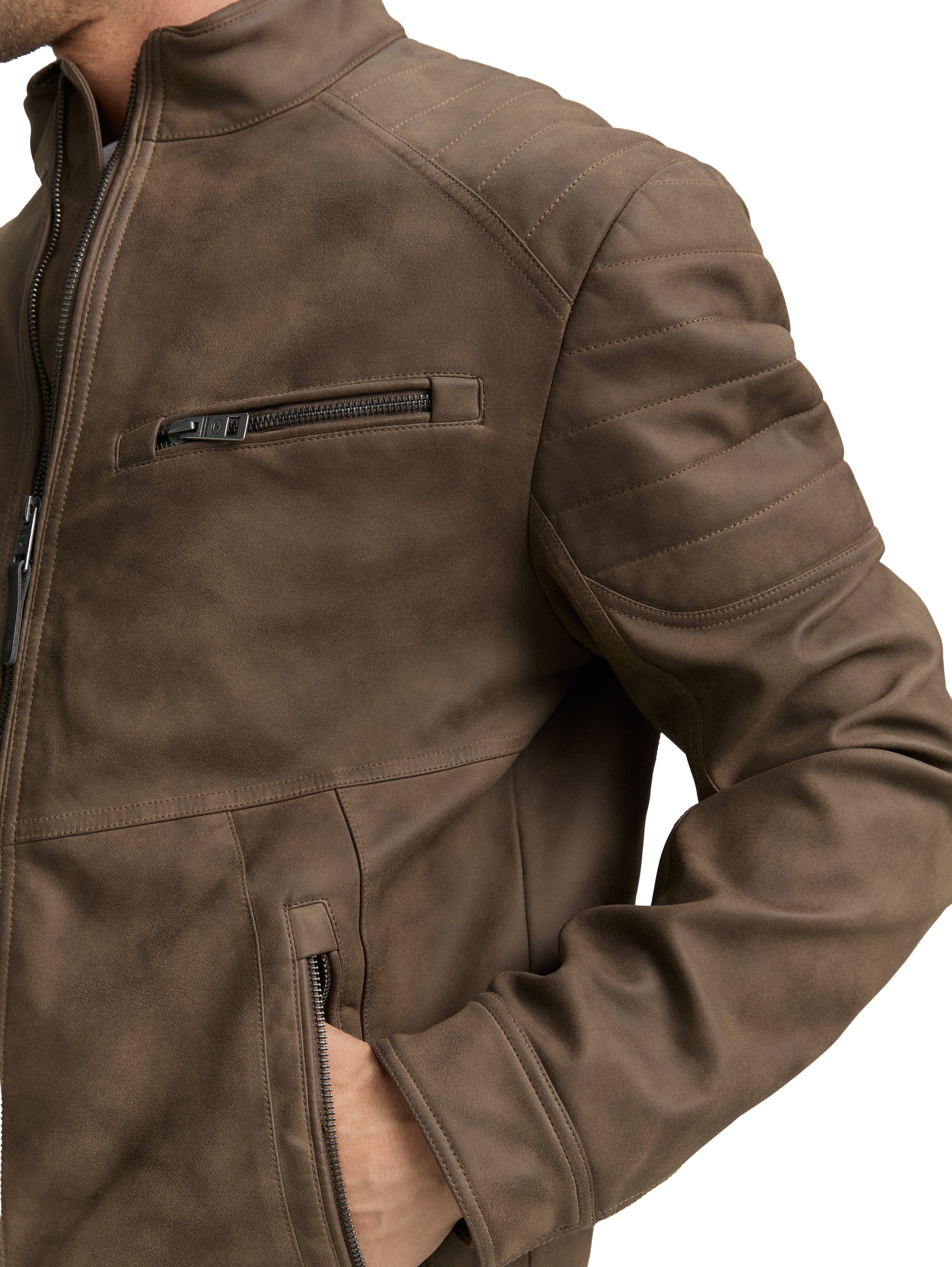 Tom Tailor Brown Faux Leather With Zipper To Close