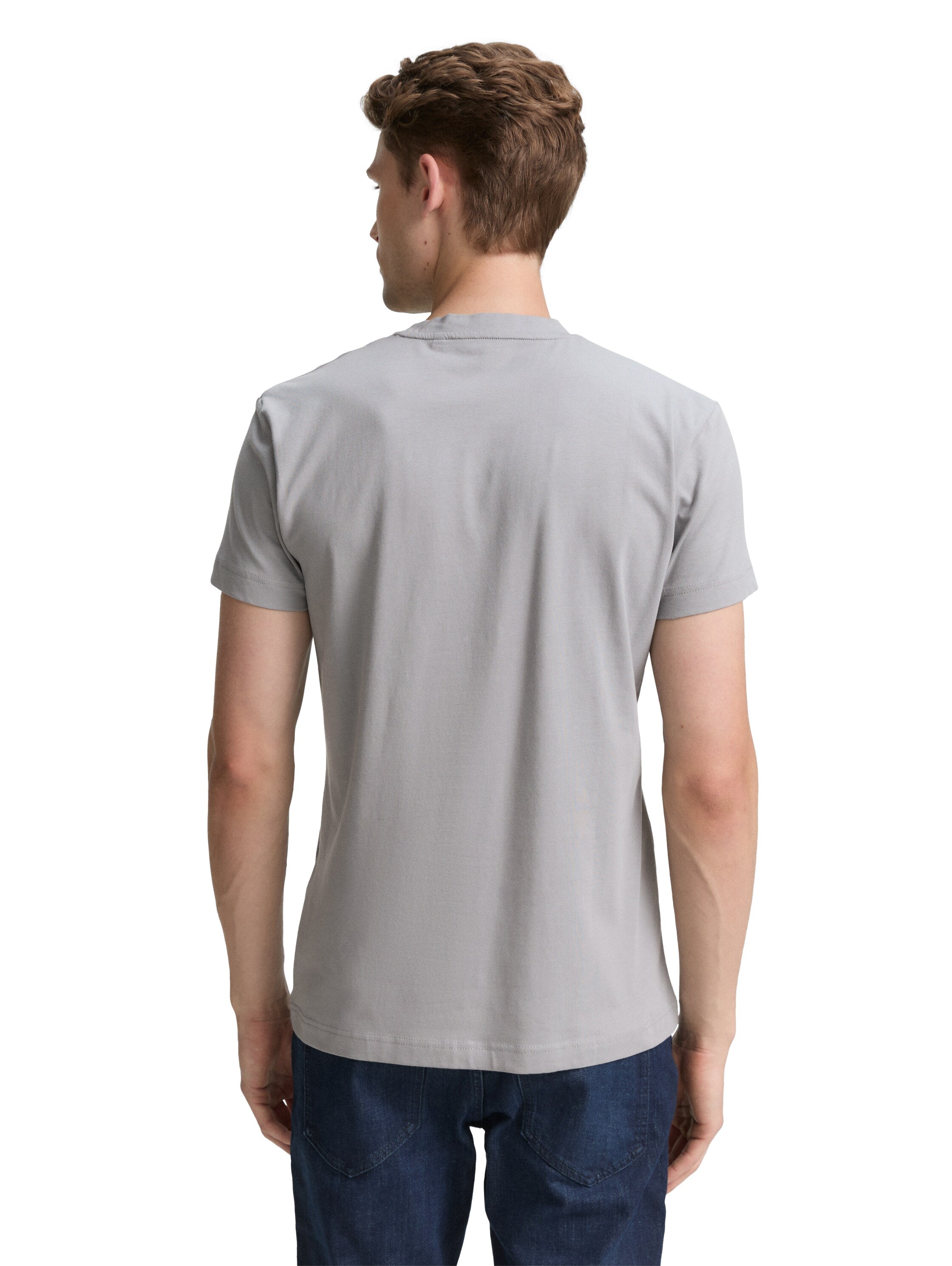 Tom Tailor Slim Fit Grey T-shirt with Stretch