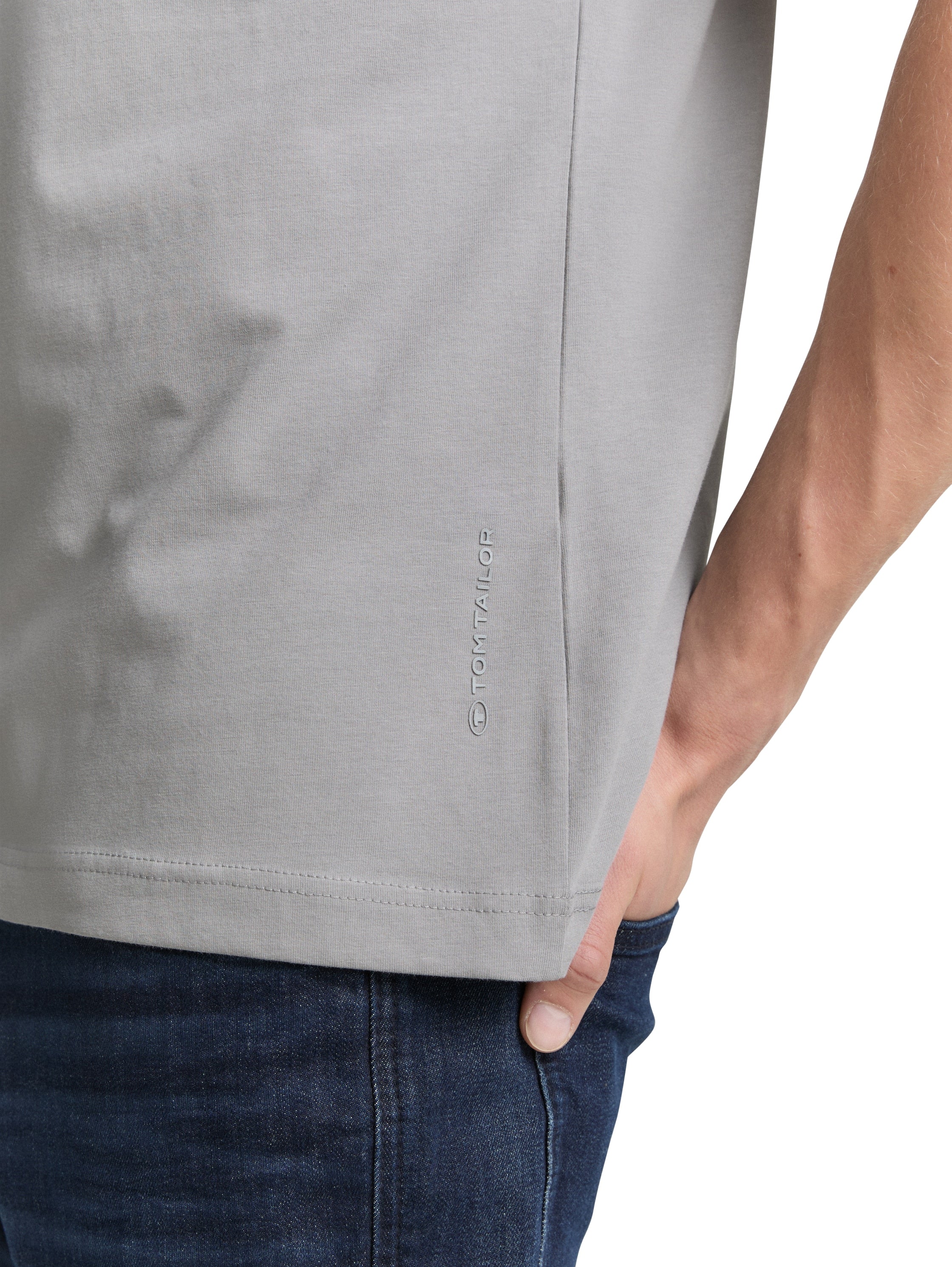 Tom Tailor Slim Fit Grey T-shirt with Stretch