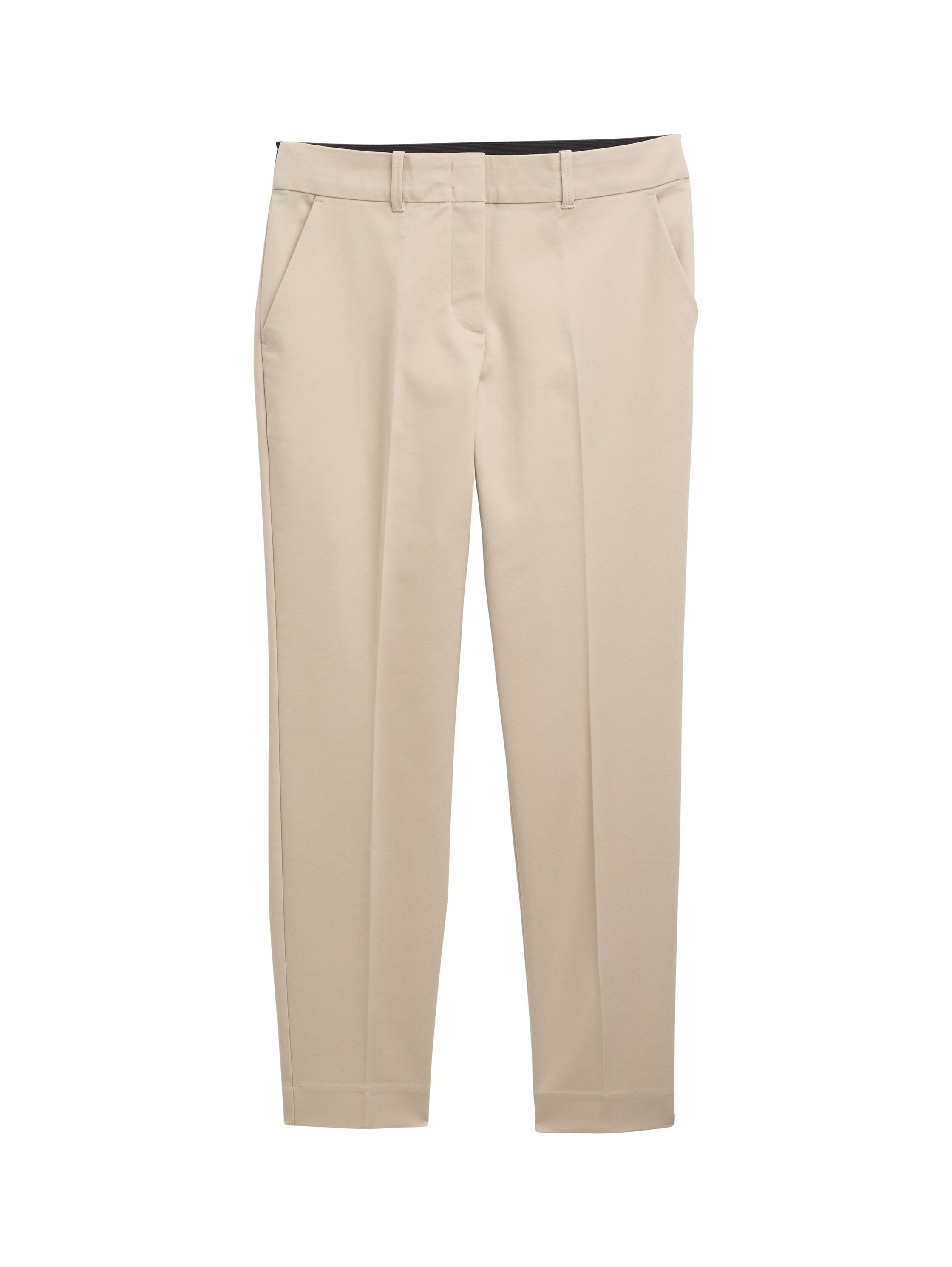 Tom Tailor Beige Cotton Pant With Side Slanted Pockets