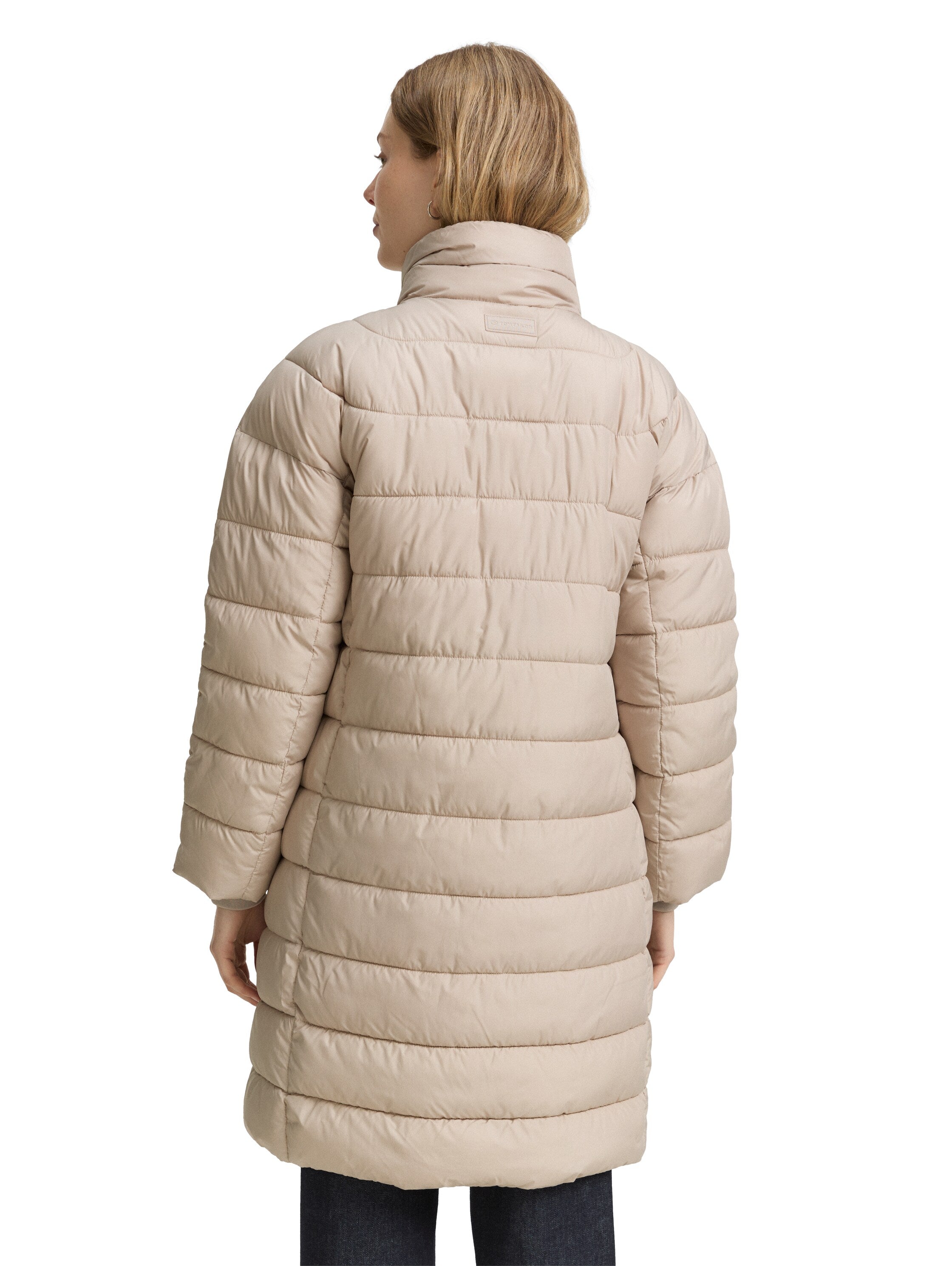 Tom Tailor Padded Puffer Zippered Beige Coat