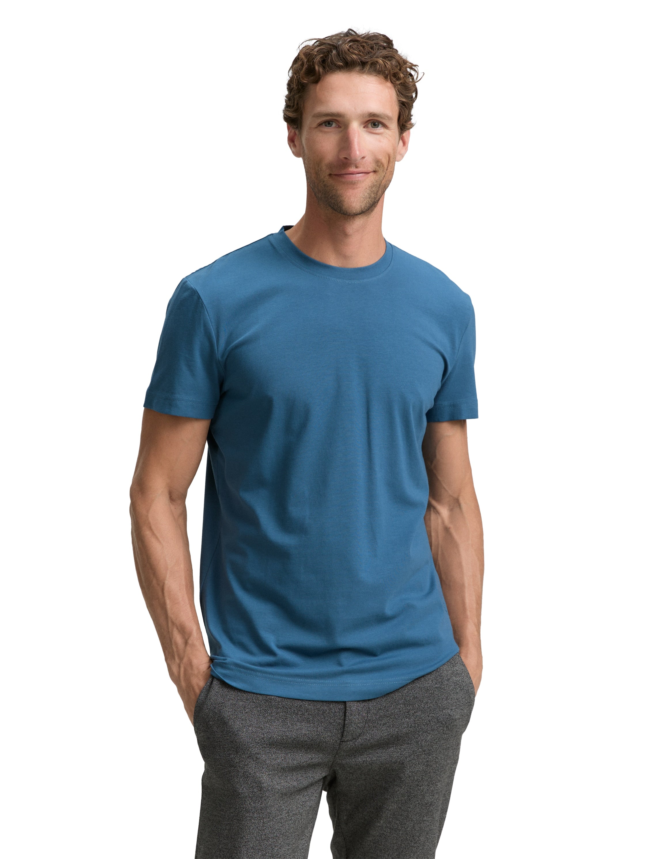 Tom Tailor Slim Fit Blue T-shirt with Stretch