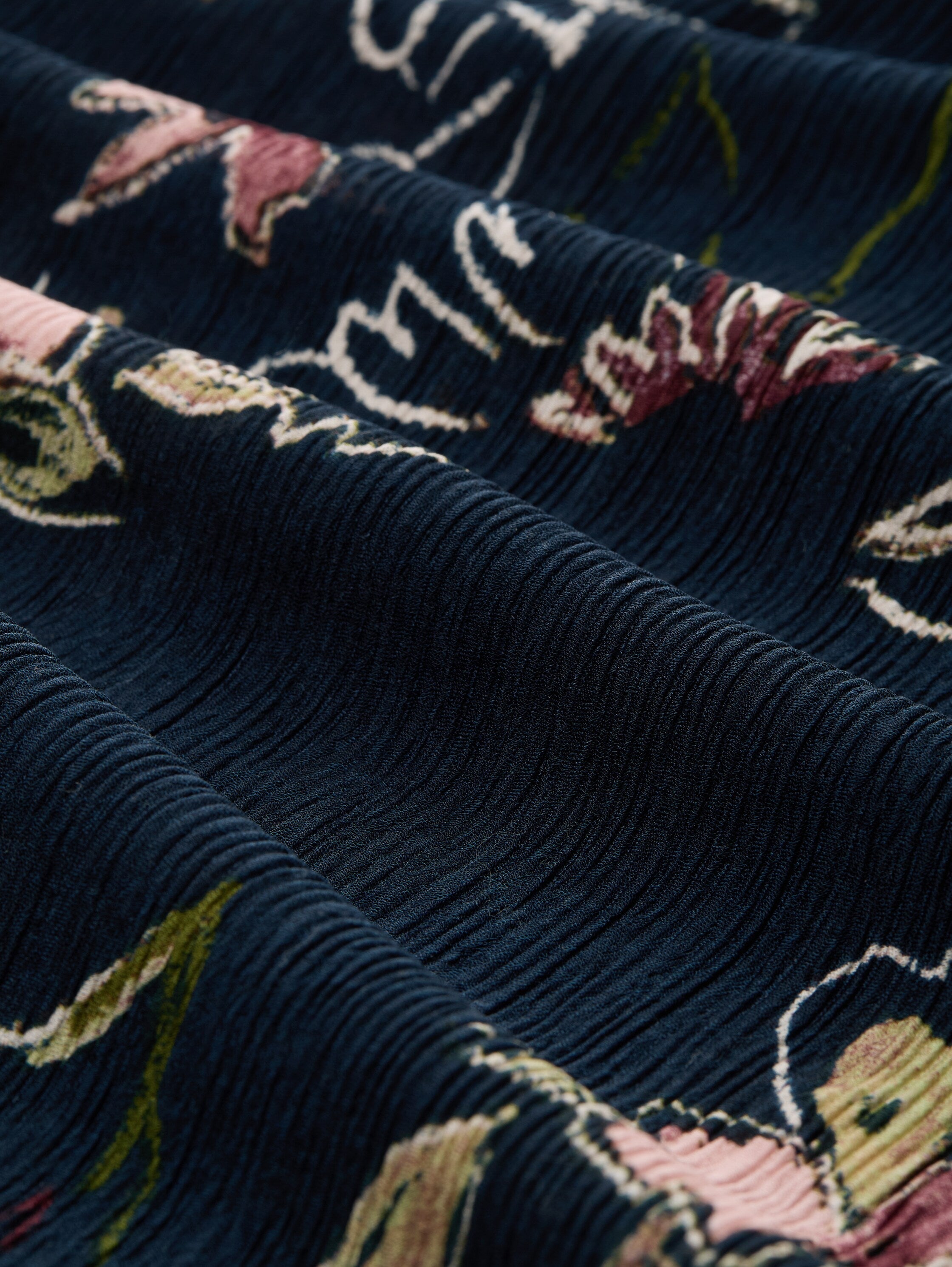 Tom Tailor Navy Printed V-Neck Blouse