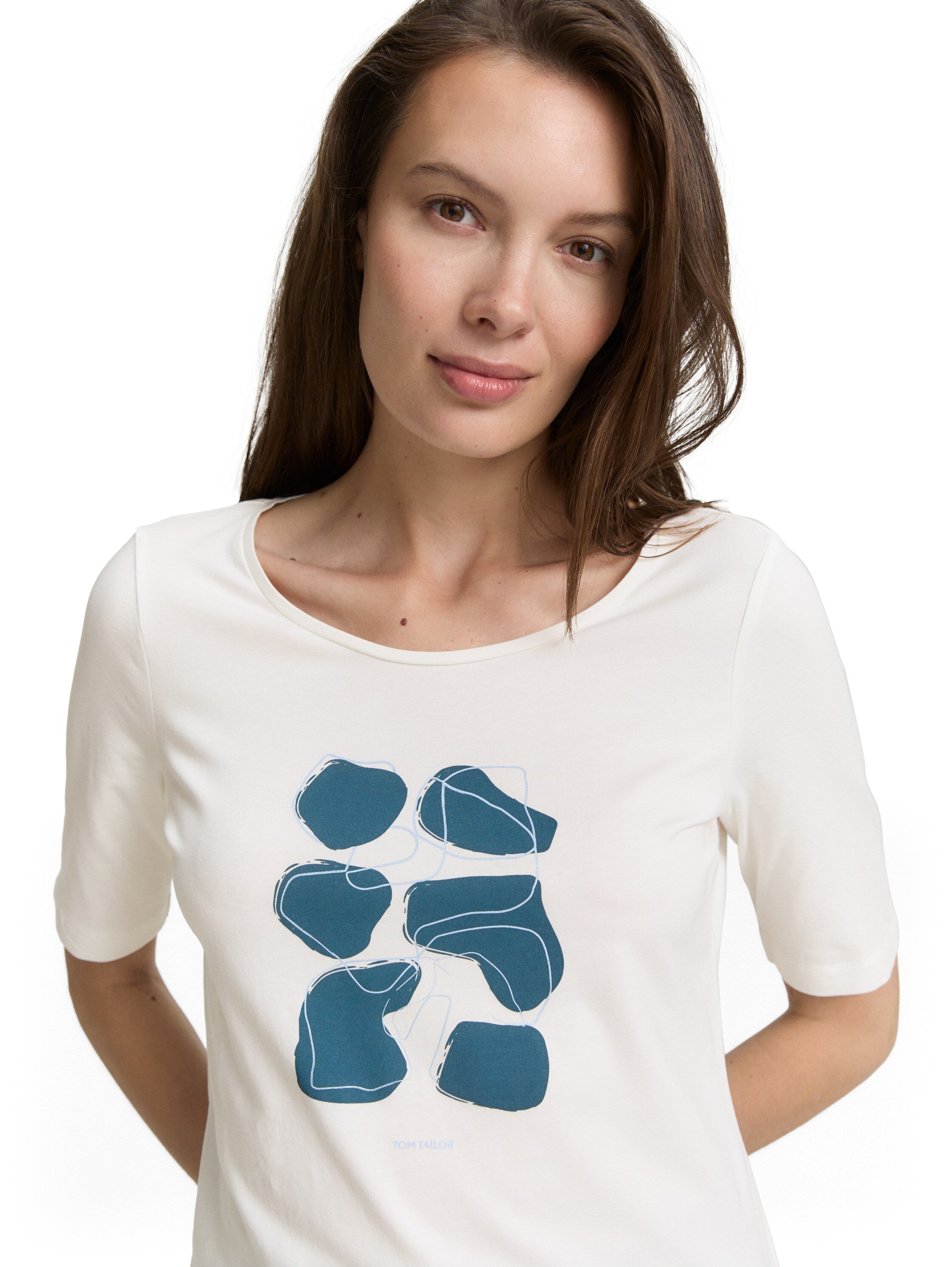 Tom Tailor Off White T-shirt With A Print