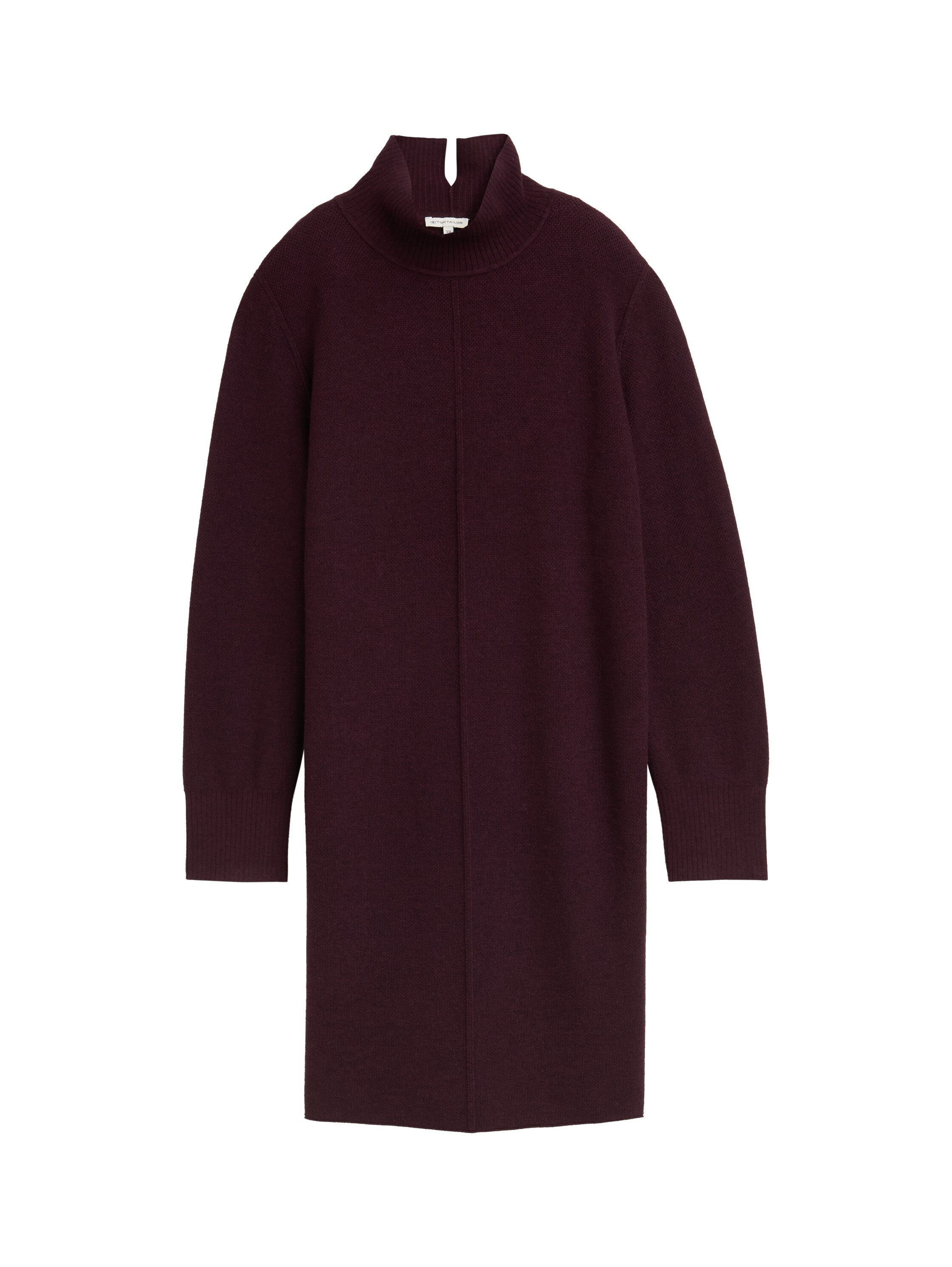 Tom Tailor Knit Bordo Dress With Stand up Collar