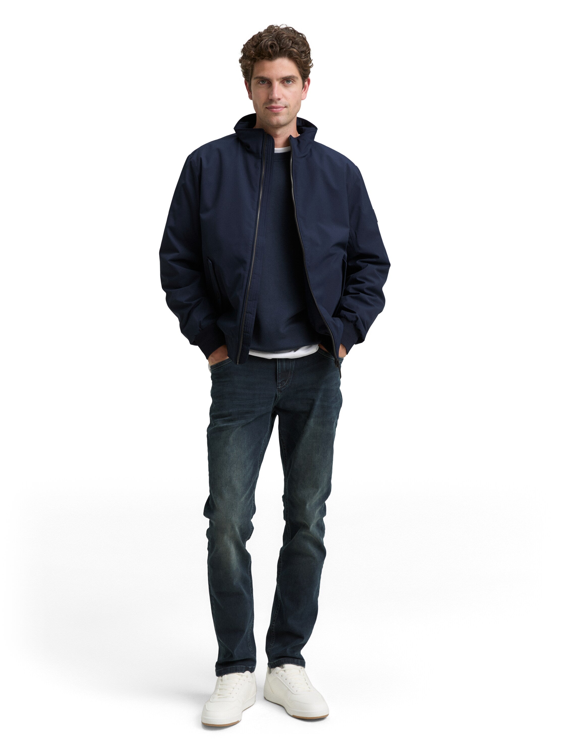 Tom Tailor Navy Jacket With Zipper To Close