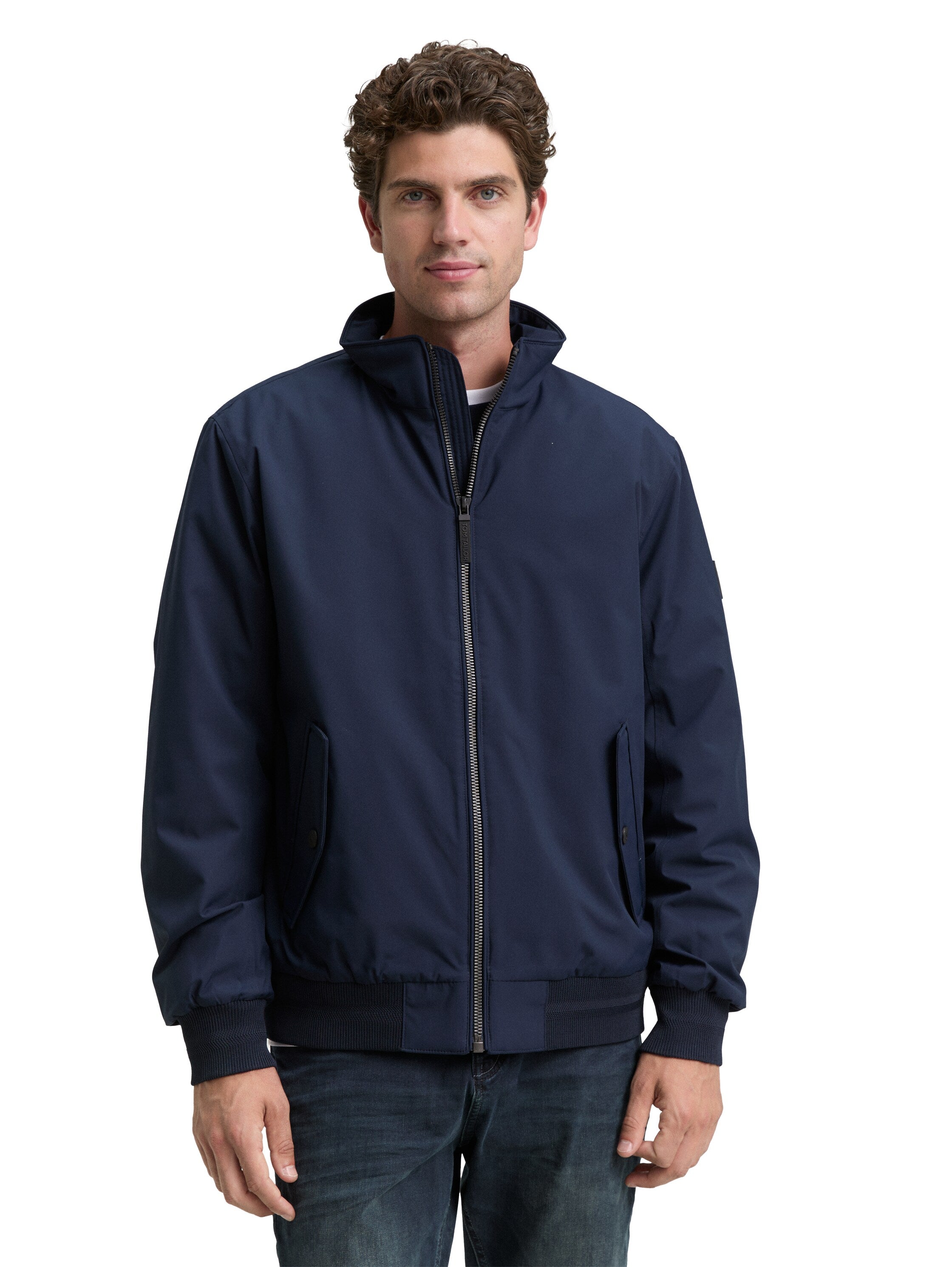 Tom Tailor Navy Jacket With Zipper To Close