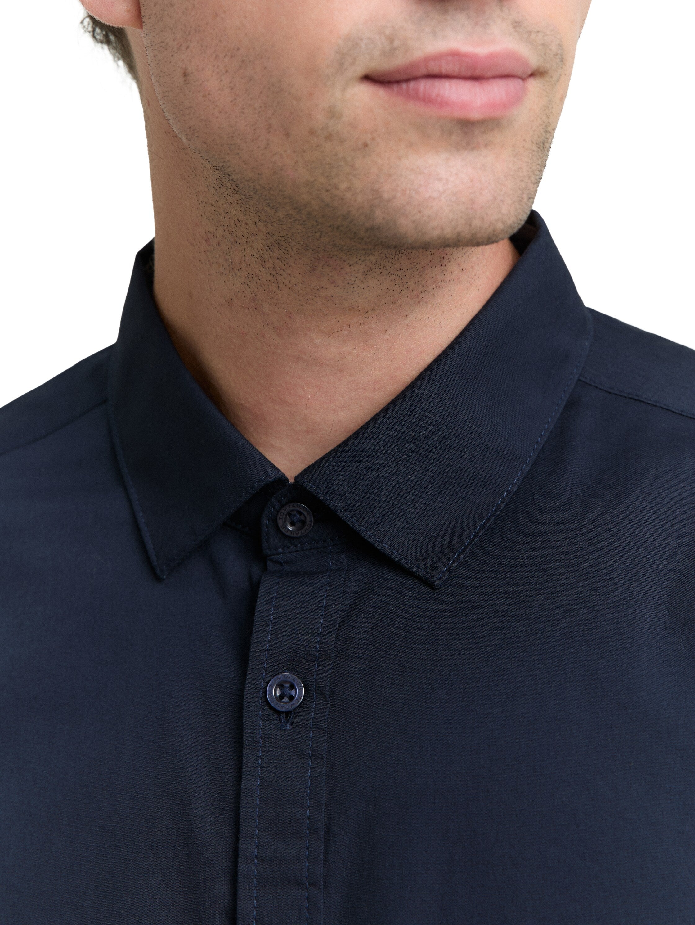 Tom Tailor Regular Fit Navy Shirt with Stretch