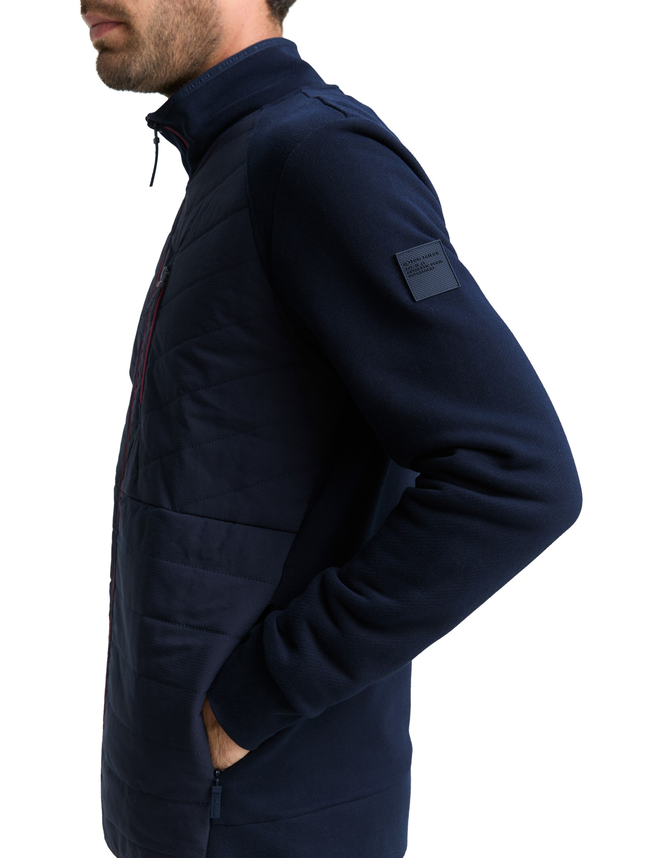 Tom Tailor Navy Quilted Jacket With Zipper To Close