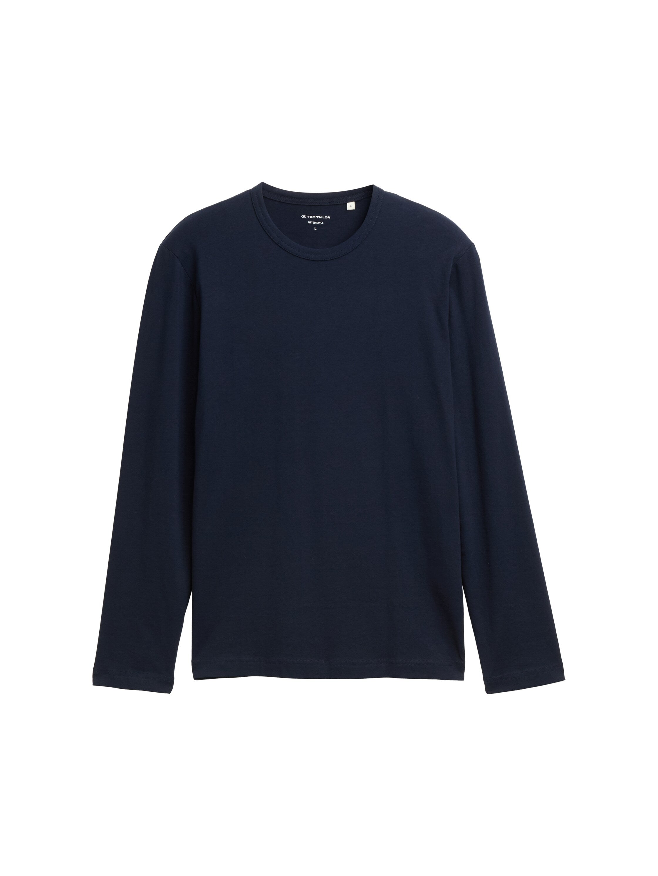 Tom Tailor Slim Fit Long Sleeve Navy T-Shirt with Stretch