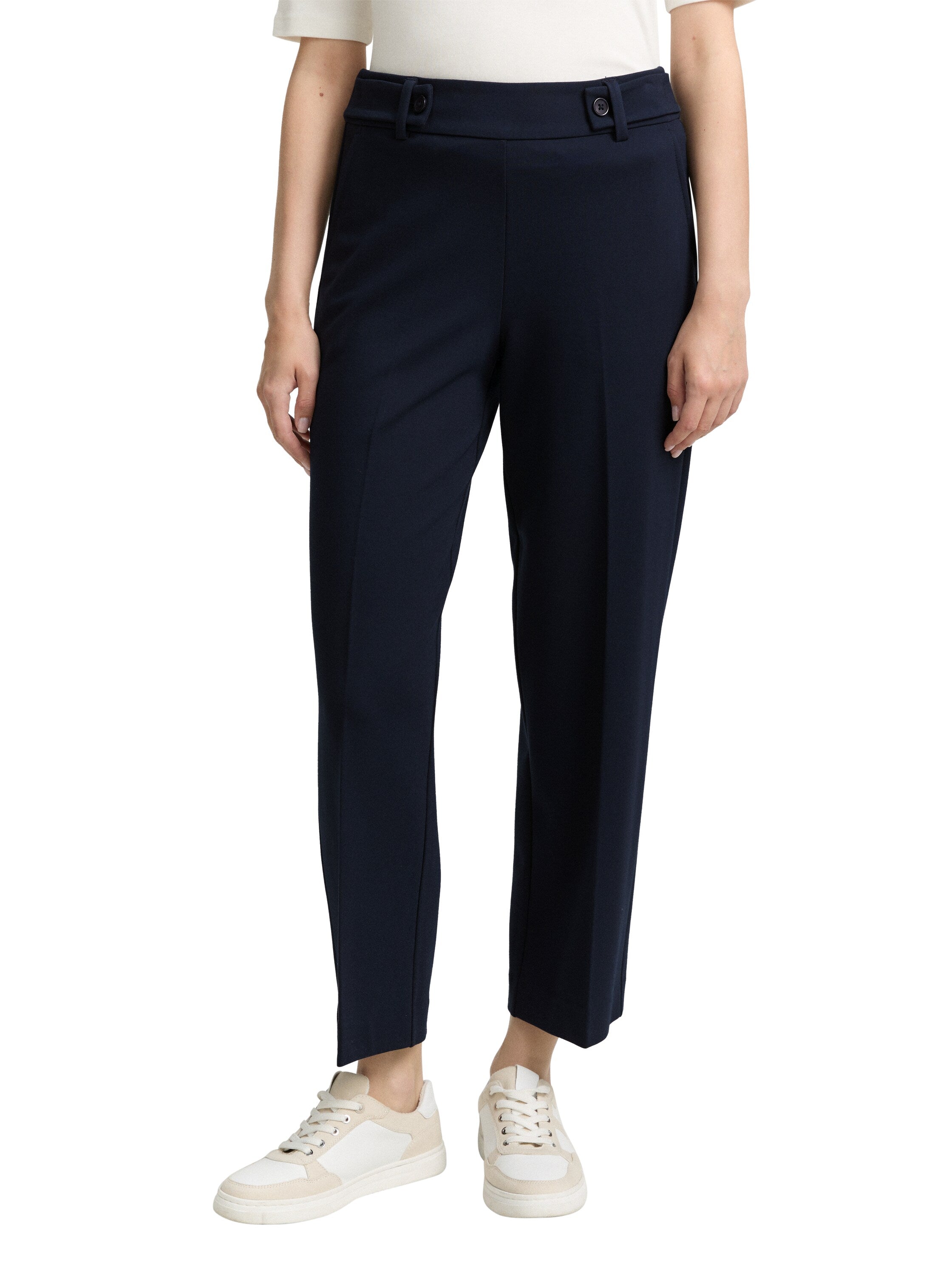 Tom Tailor Navy Cropped Straight Pant