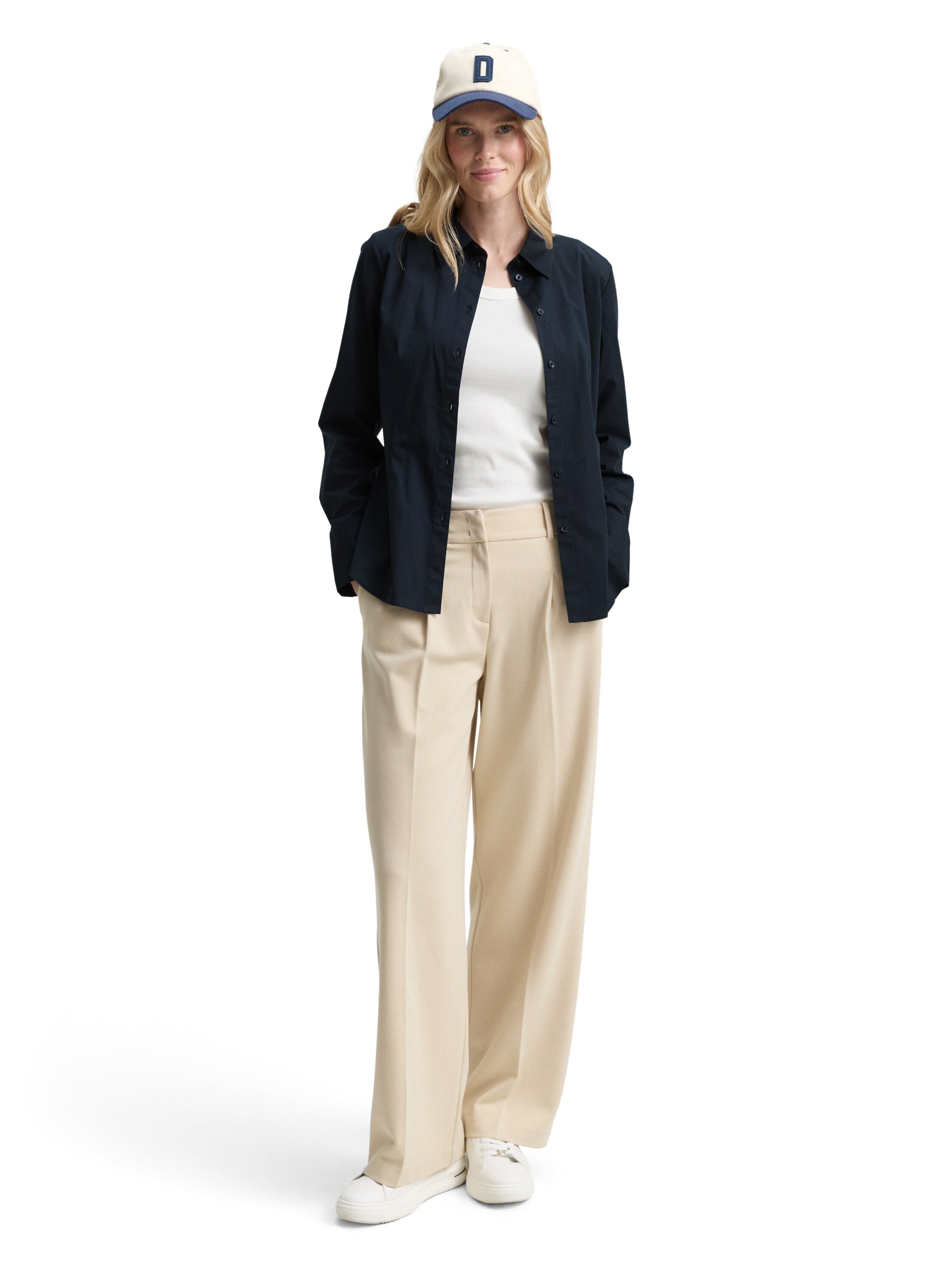 Tom Tailor Fitted Poplin Navy Shirt