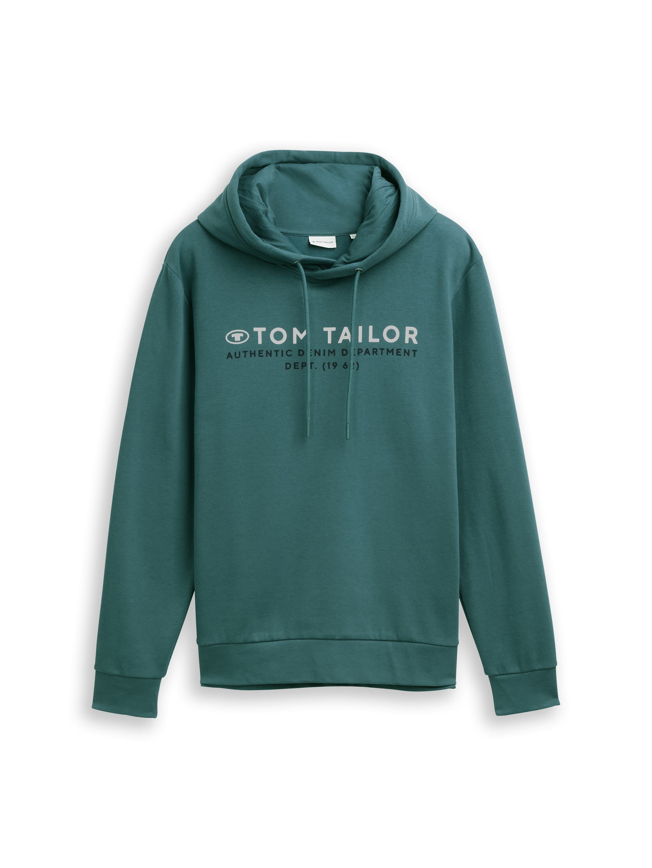 Tom Tailor Green Hoodie with Logo Print
