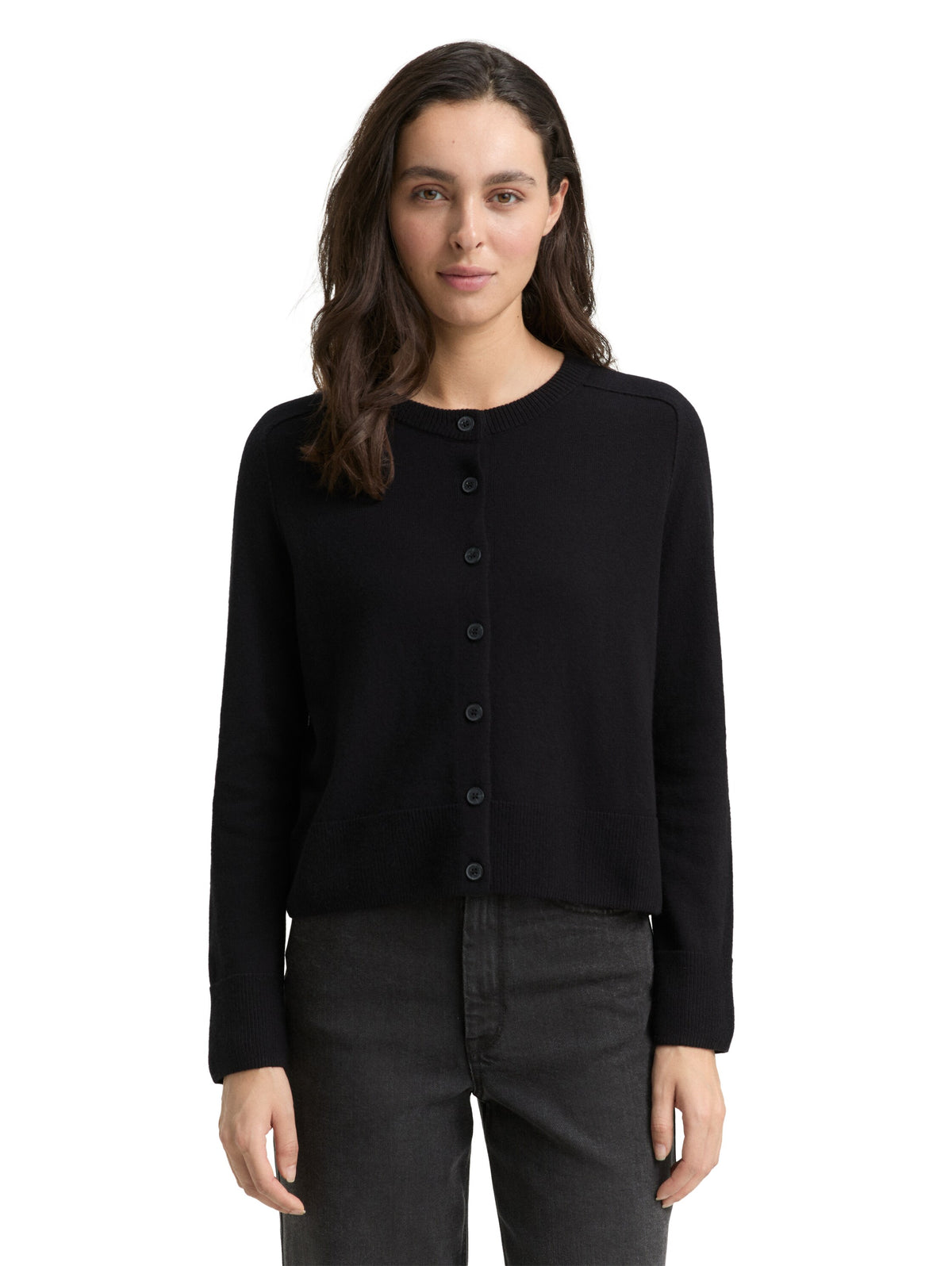 Tom Tailor Black Cotton Cardigan