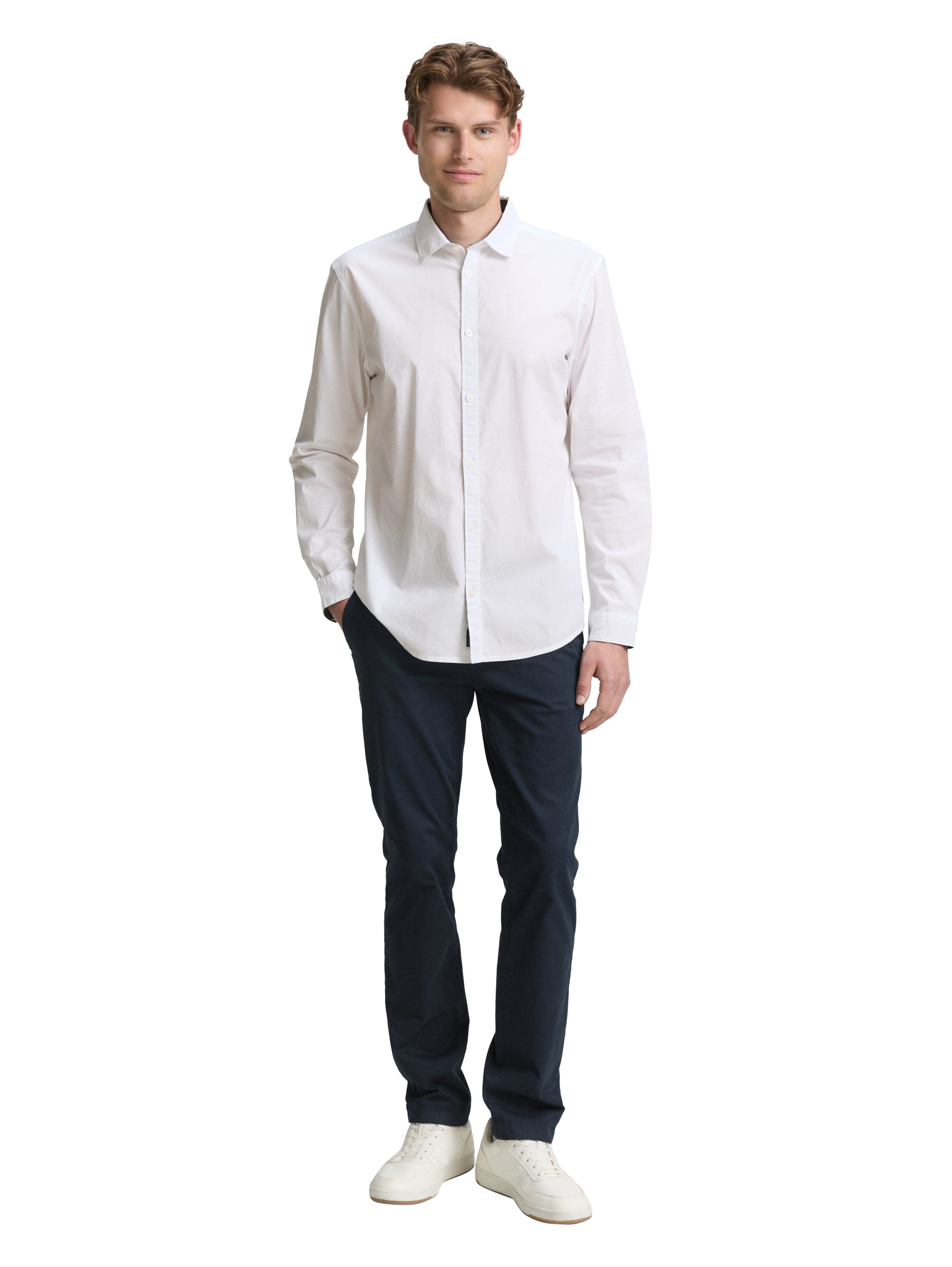 Tom Tailor Regular Fit White Shirt with Stretch