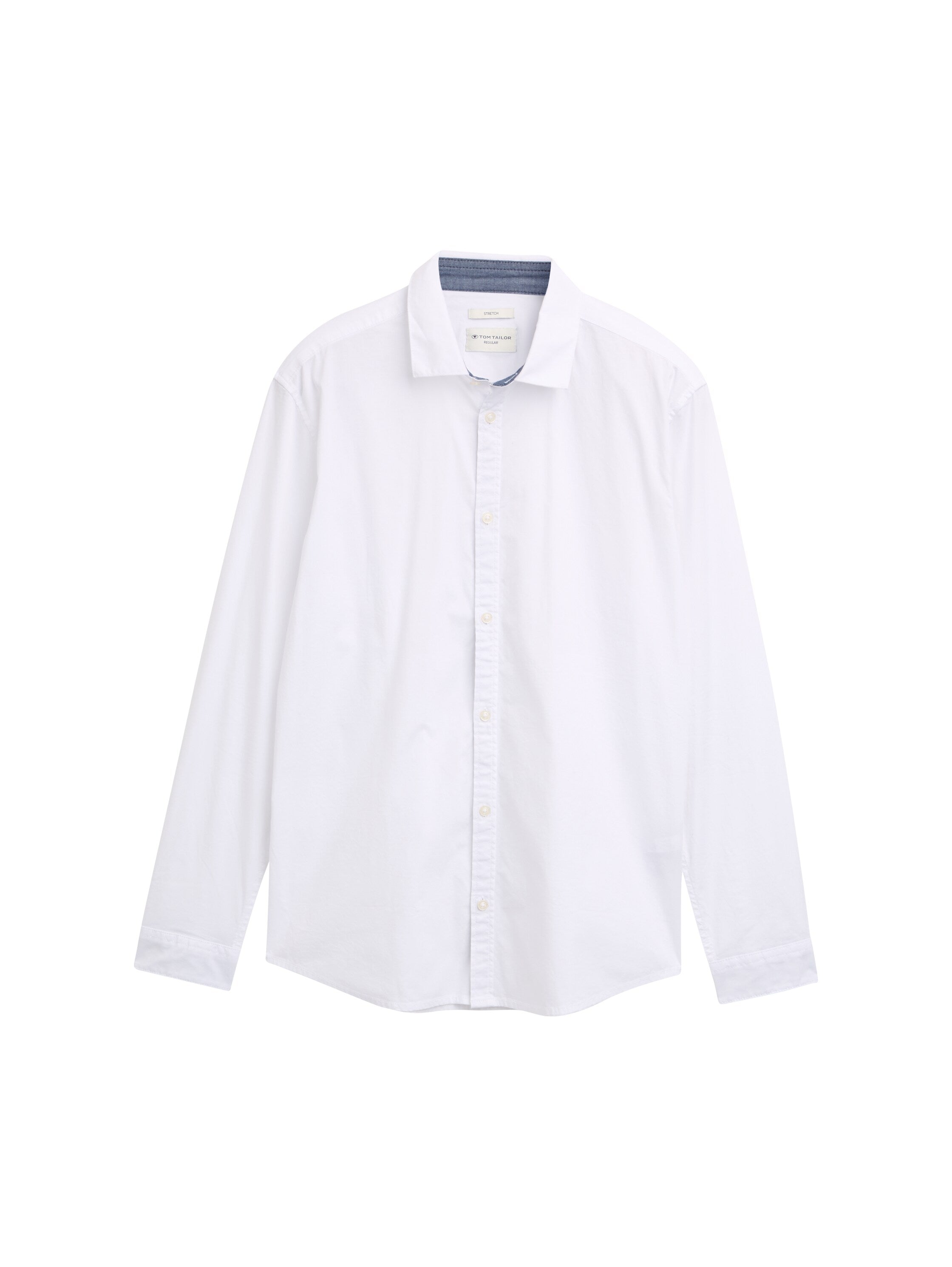Tom Tailor Regular Fit White Shirt with Stretch