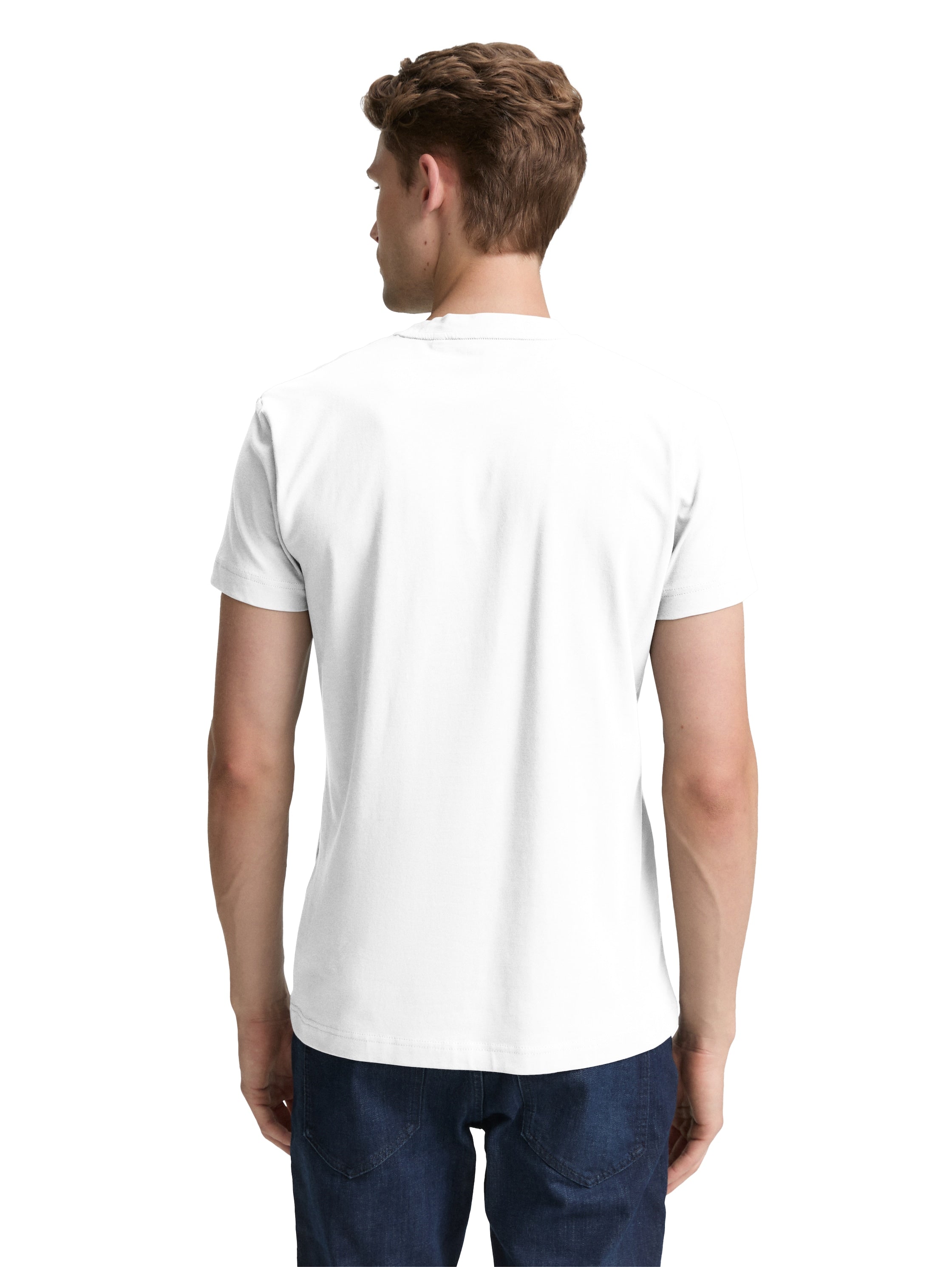 Tom Tailor Slim Fit White T-shirt with Stretch