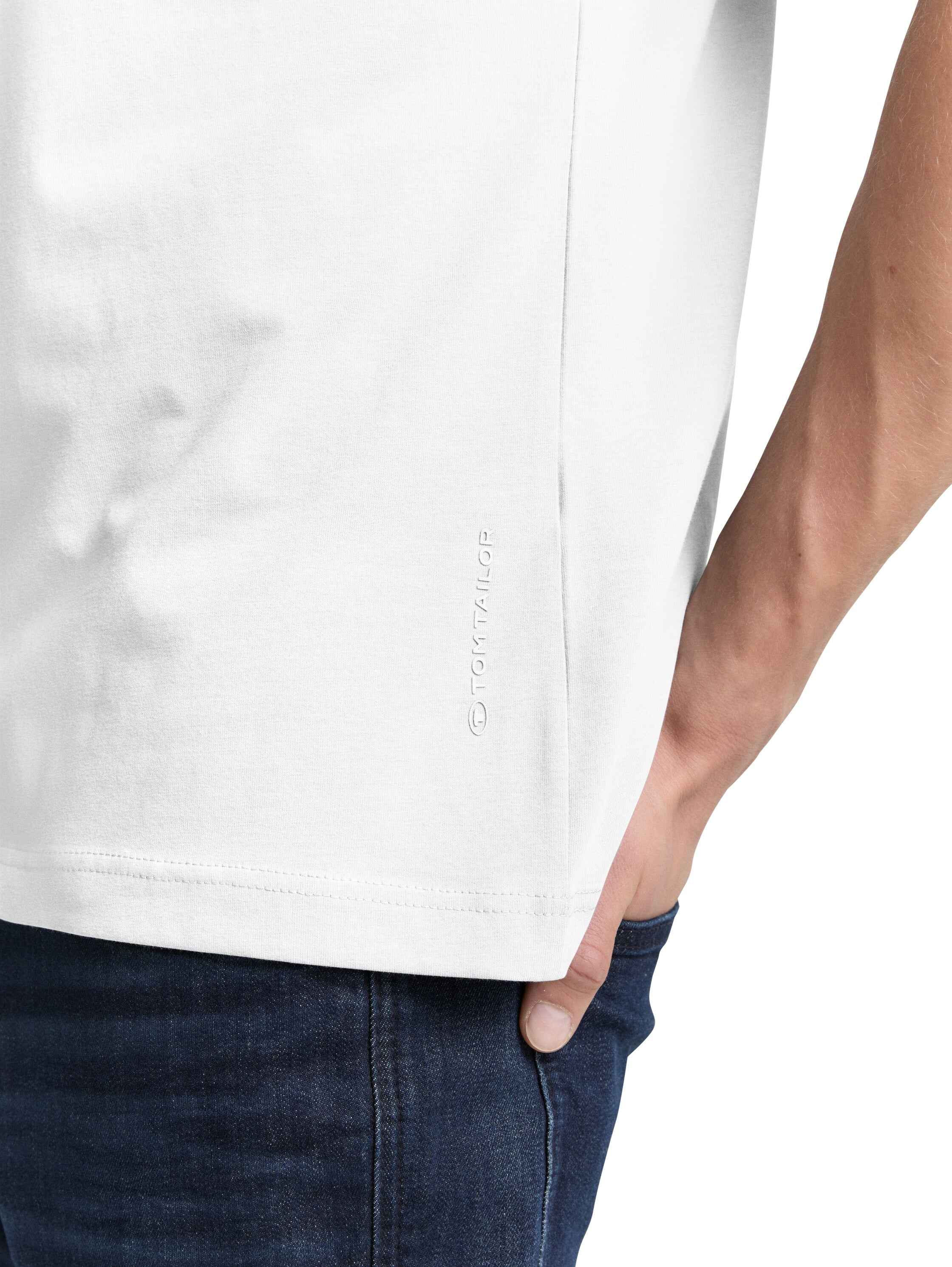 Tom Tailor Slim Fit White T-shirt with Stretch
