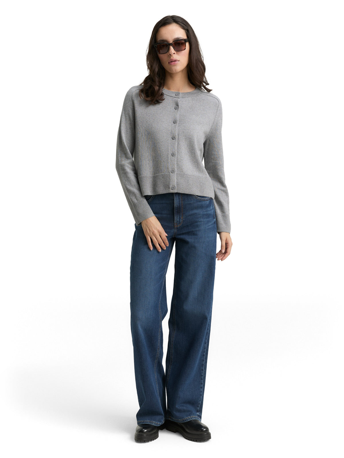Tom Tailor Silver Grey Cotton Cardigan