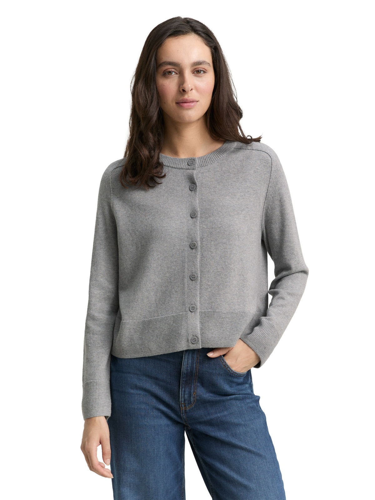 Tom Tailor Silver Grey Cotton Cardigan