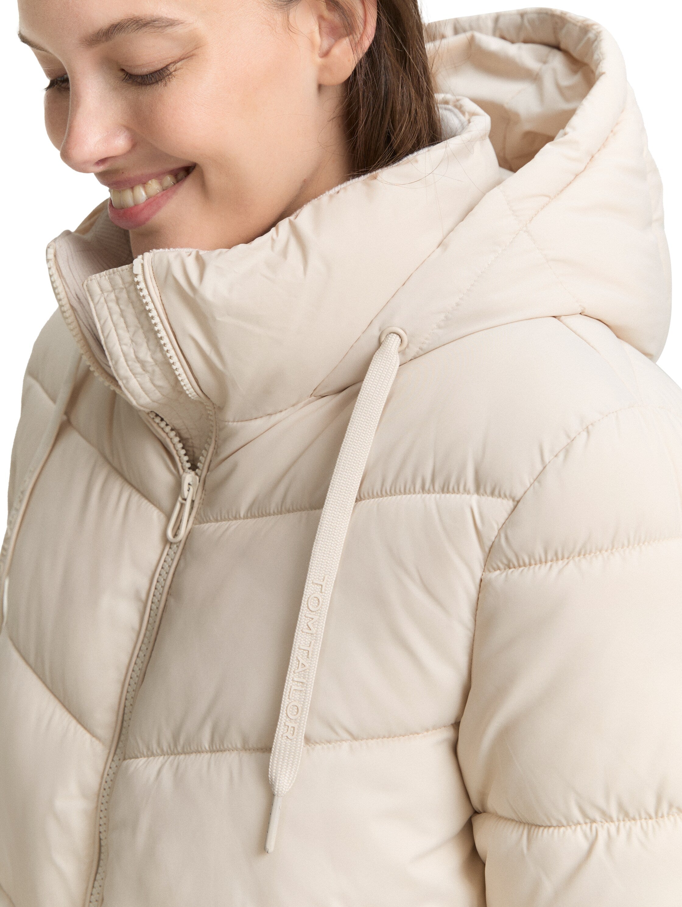 Tom Tailor Puffer Padded Beige Jacket With Zipper To Close
