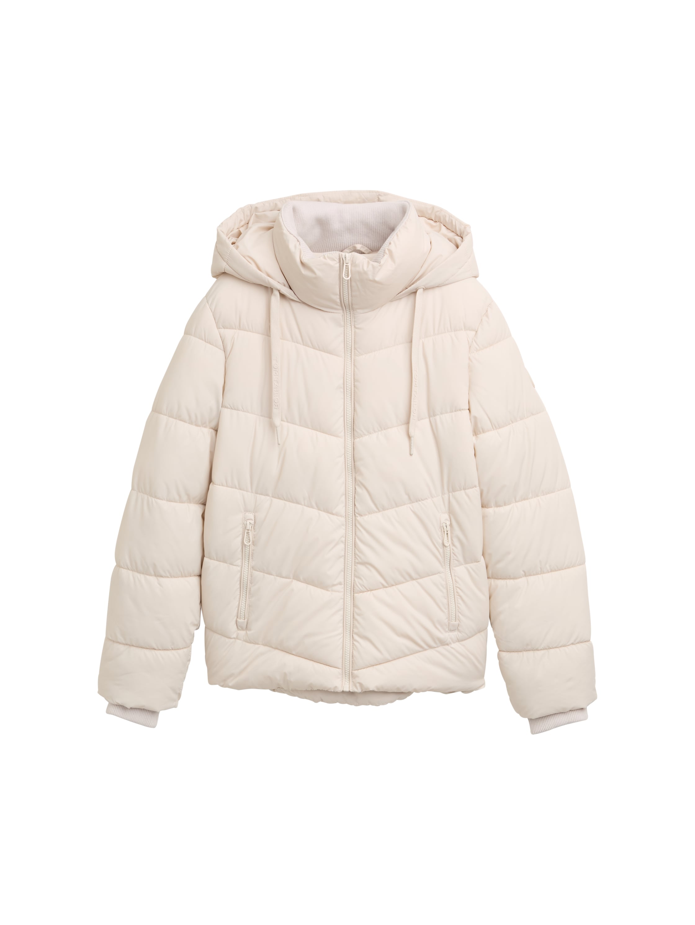 Tom Tailor Puffer Padded Beige Jacket With Zipper To Close