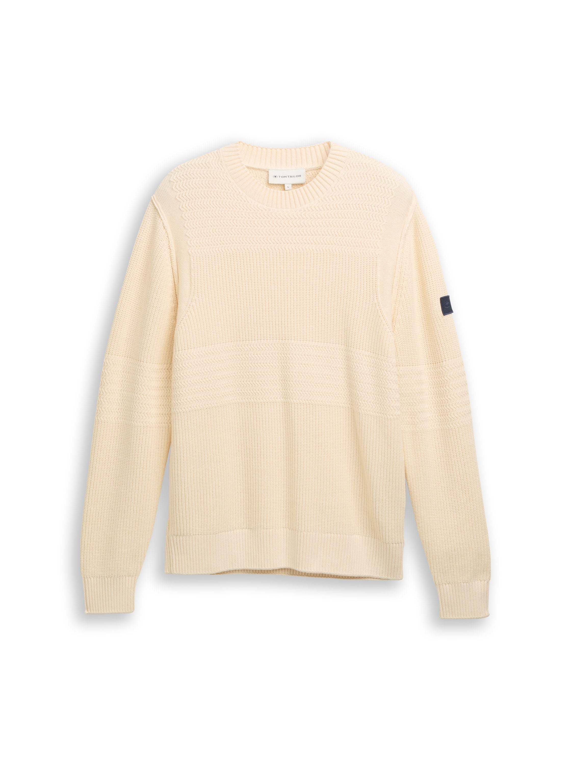 Tom Tailor Butter Cream Round Neck Knitted Pullover