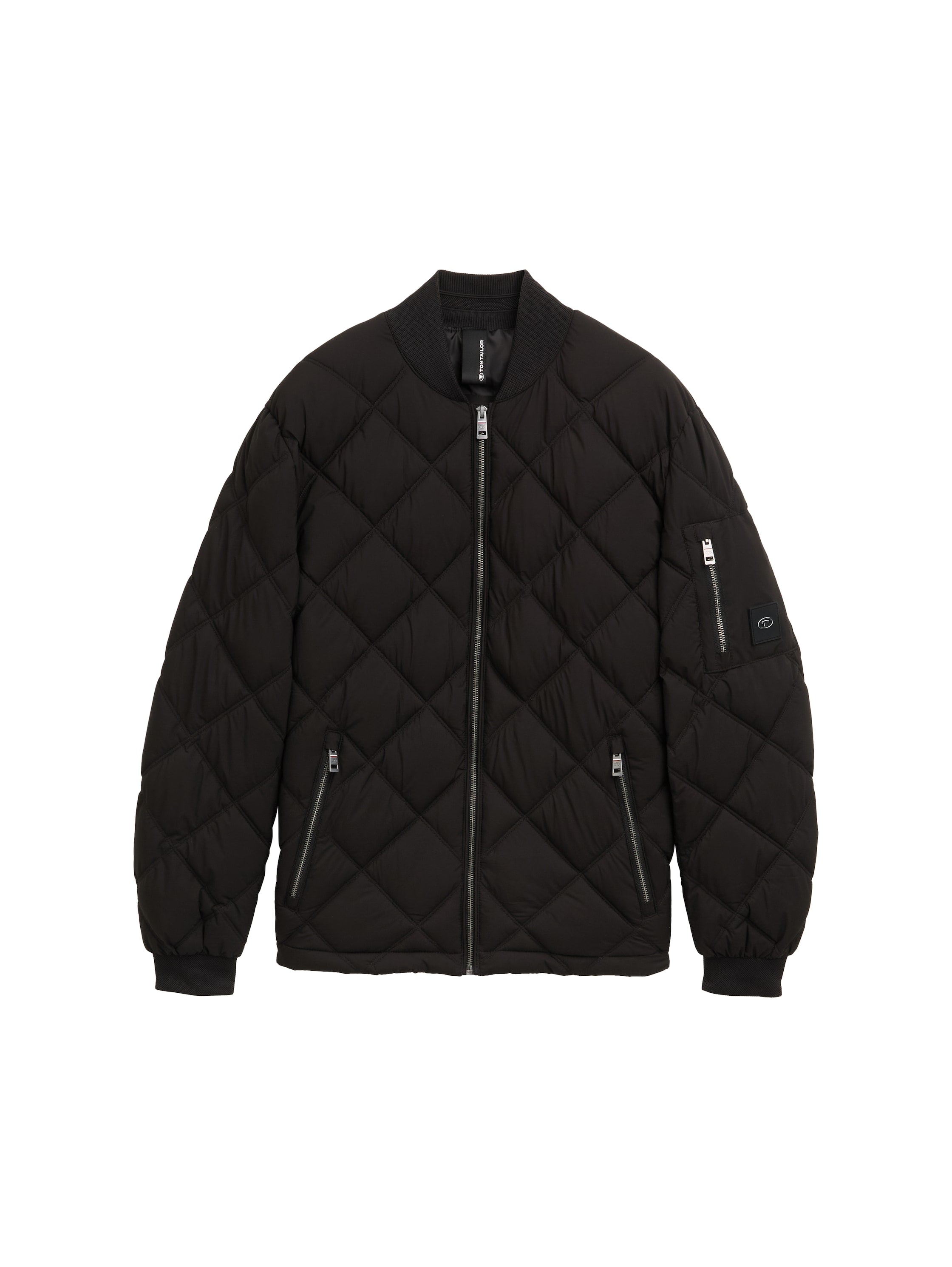 Tom Tailor Black Padded Jacket With Zipper To Close