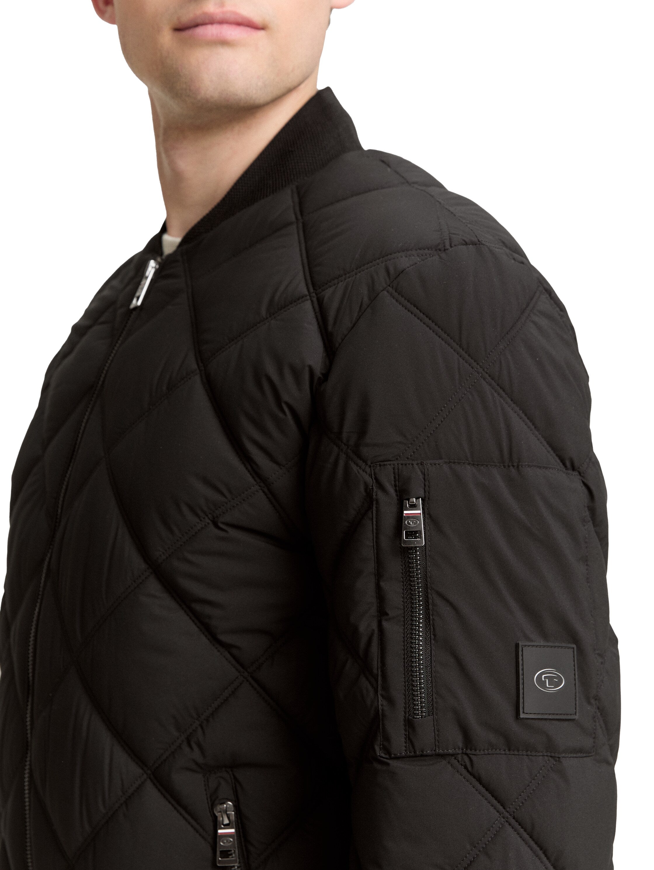 Tom Tailor Black Padded Jacket With Zipper To Close