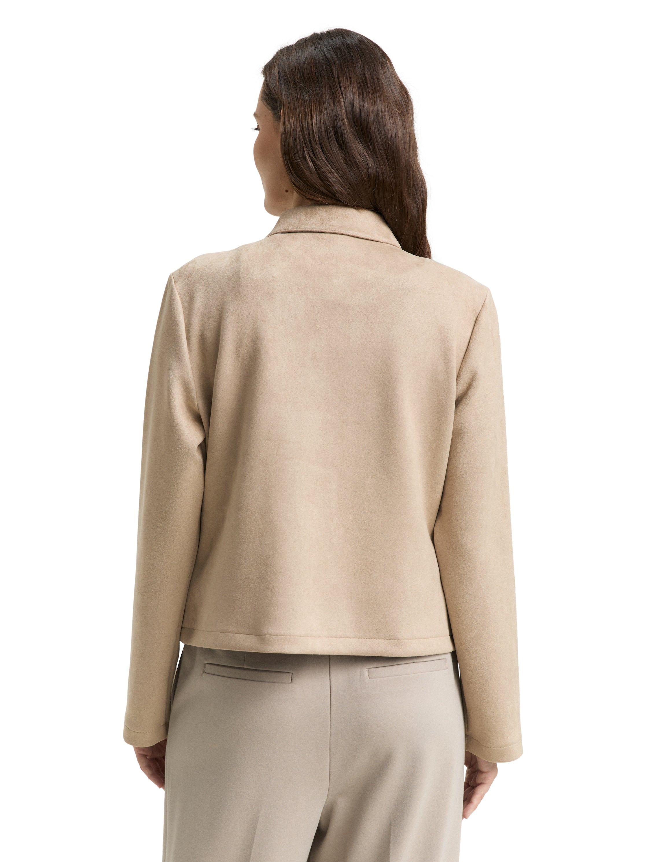 Tom Tailor Regular Fit Beige Jacket With Puch Button