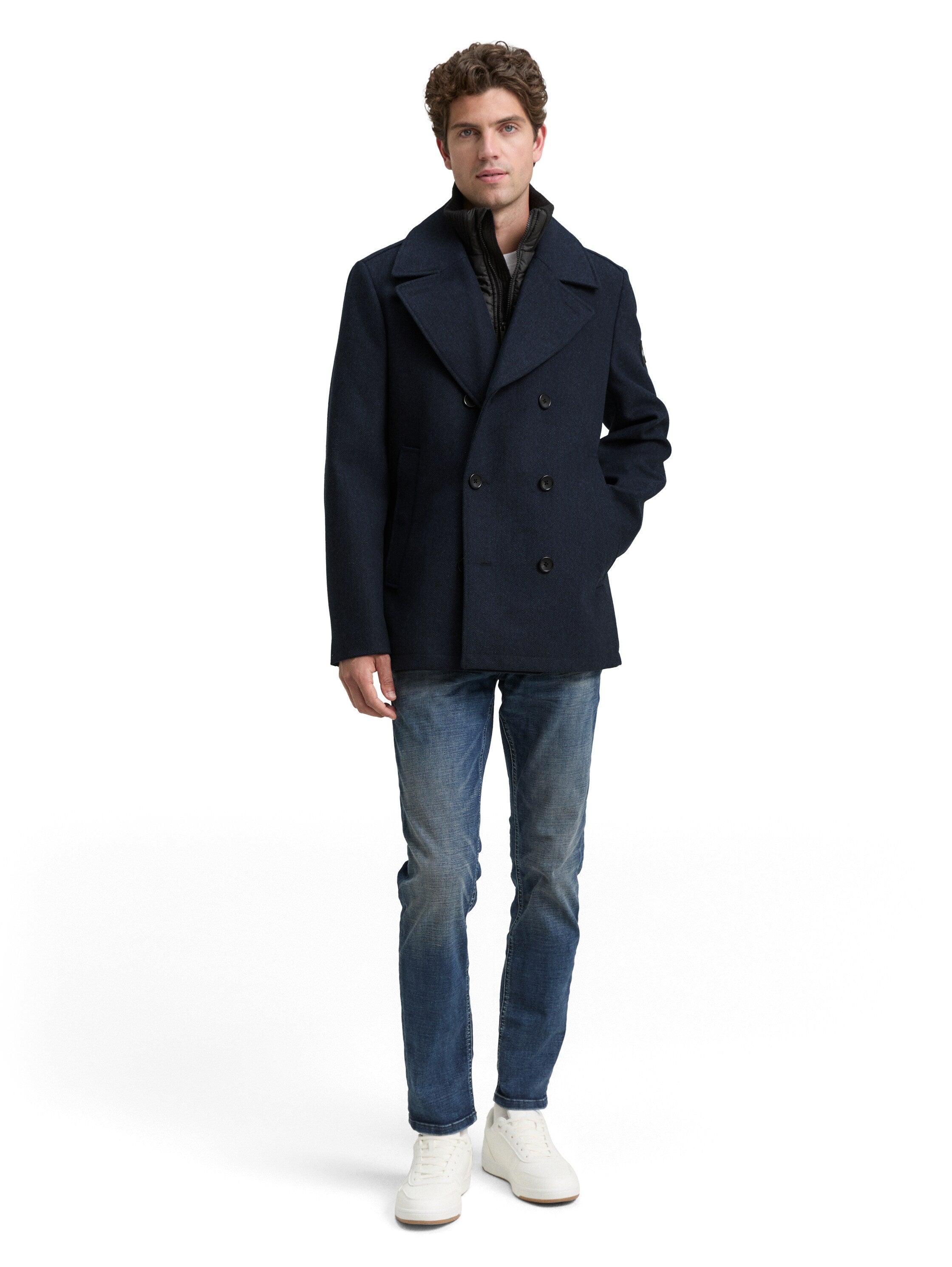 Tom Tailor 2-in-1 Wool Jacket with Detachable Inner Navy Jacket
