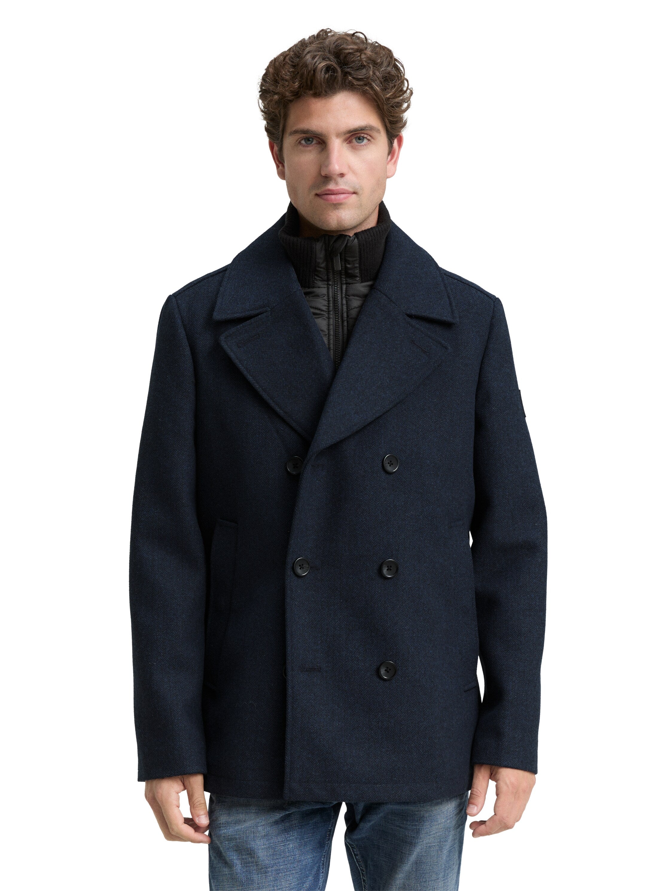 Tom Tailor 2-in-1 Wool Jacket with Detachable Inner Navy Jacket