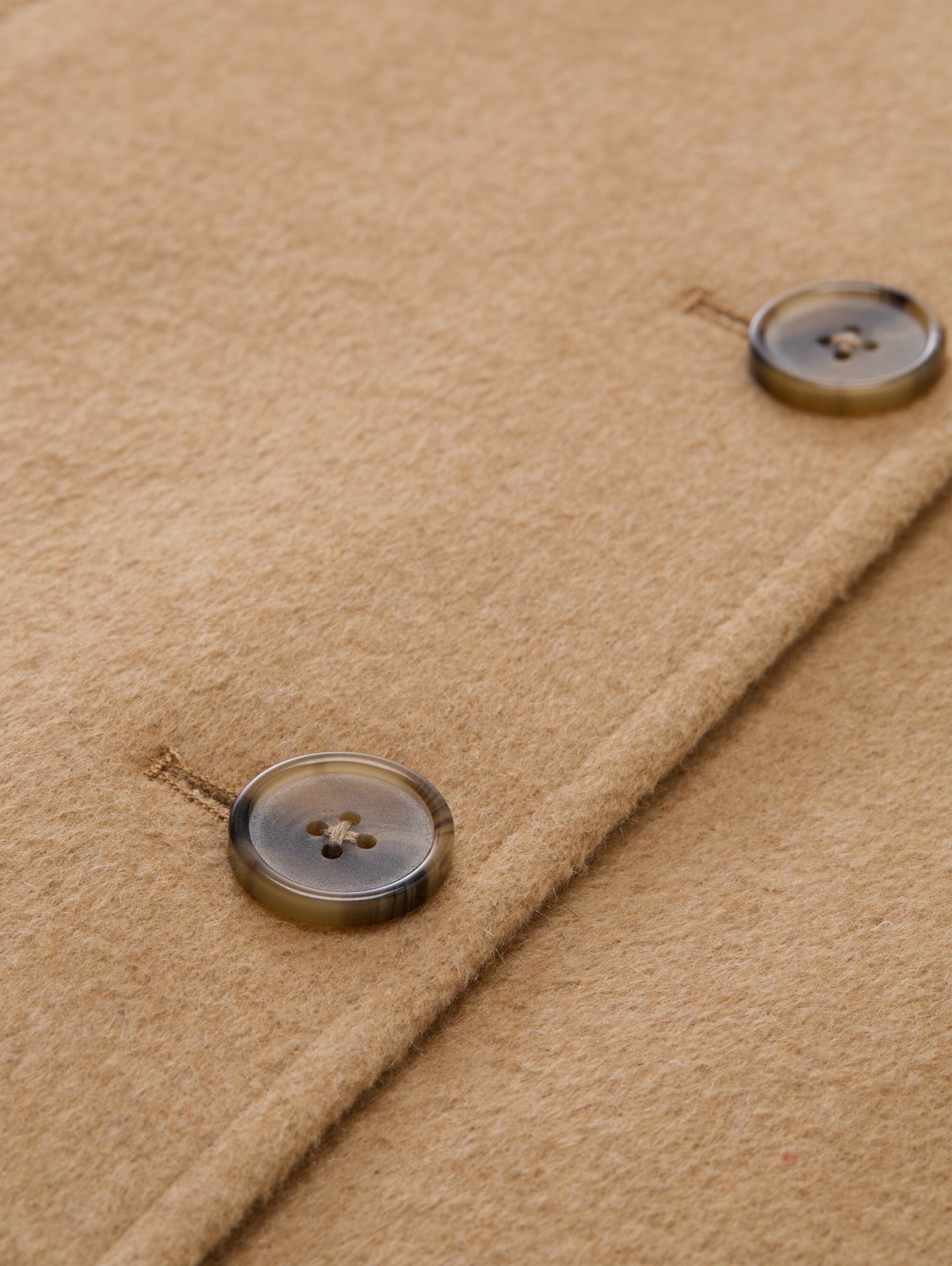 Tom Tailor Wool Beige Coat With Slit Pockets