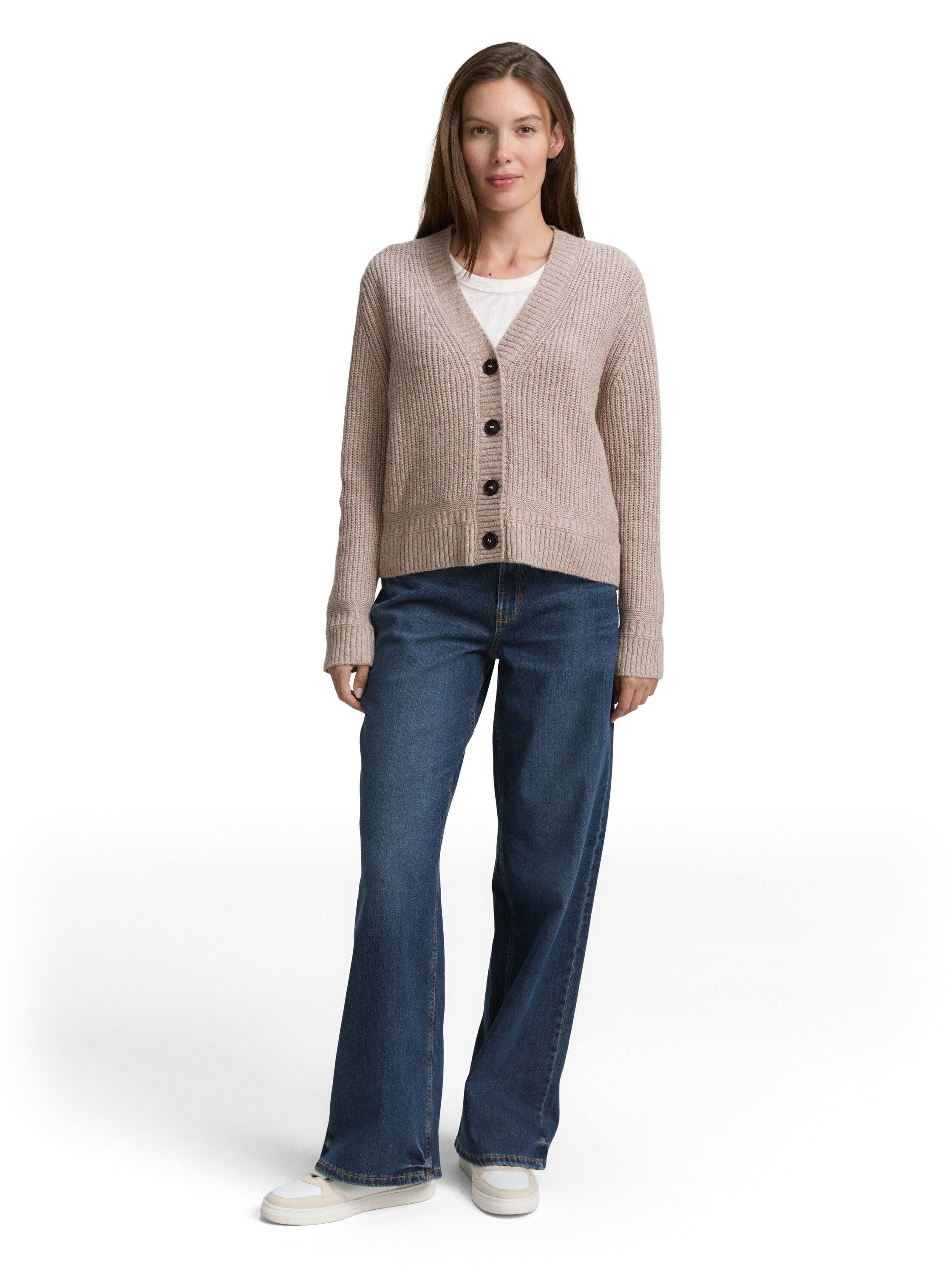 Tom Tailor Beige Cardigan With Button To Close