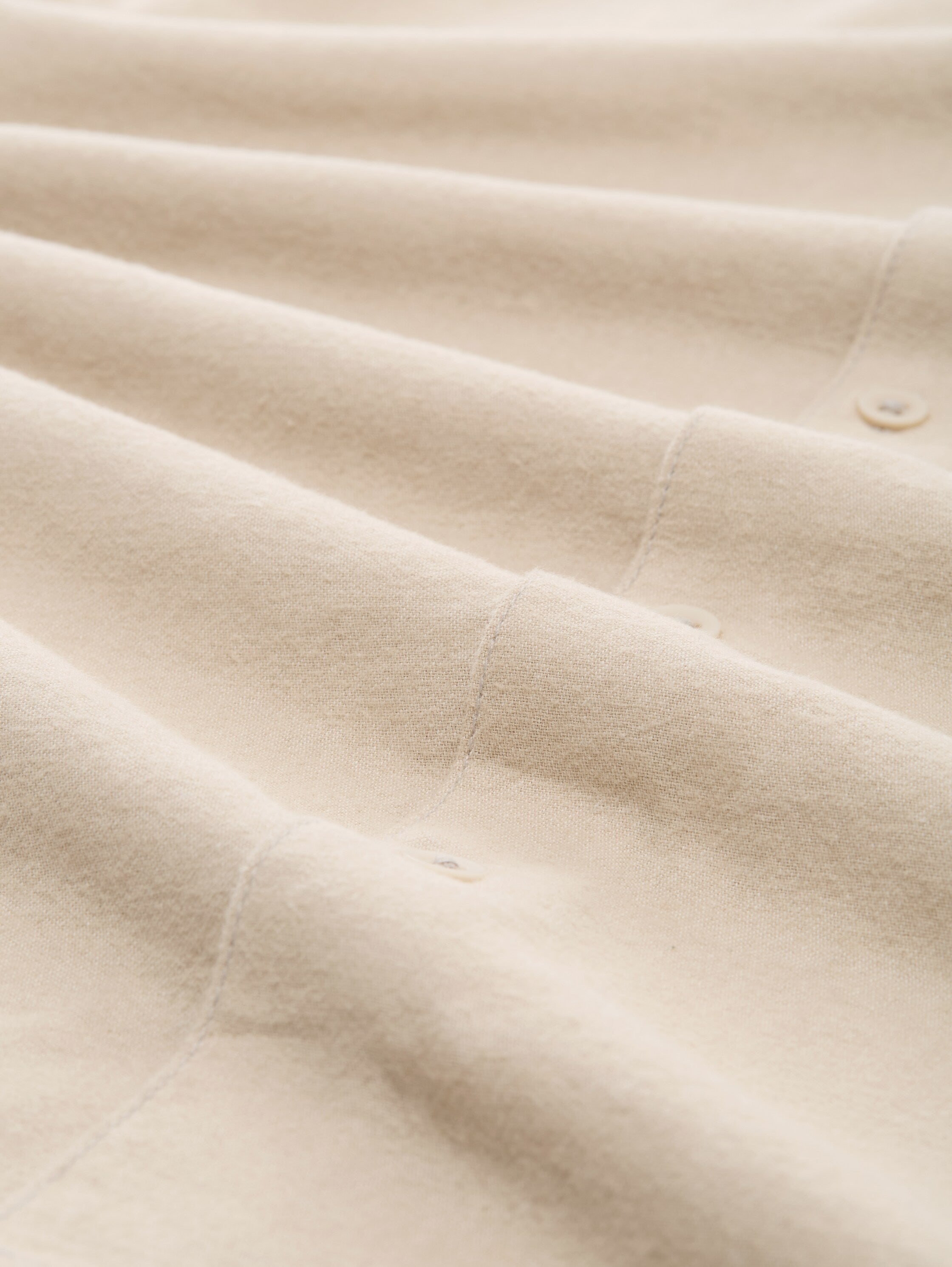 Tom Tailor Long Sleeved Beige Shirt With Chest Pocket