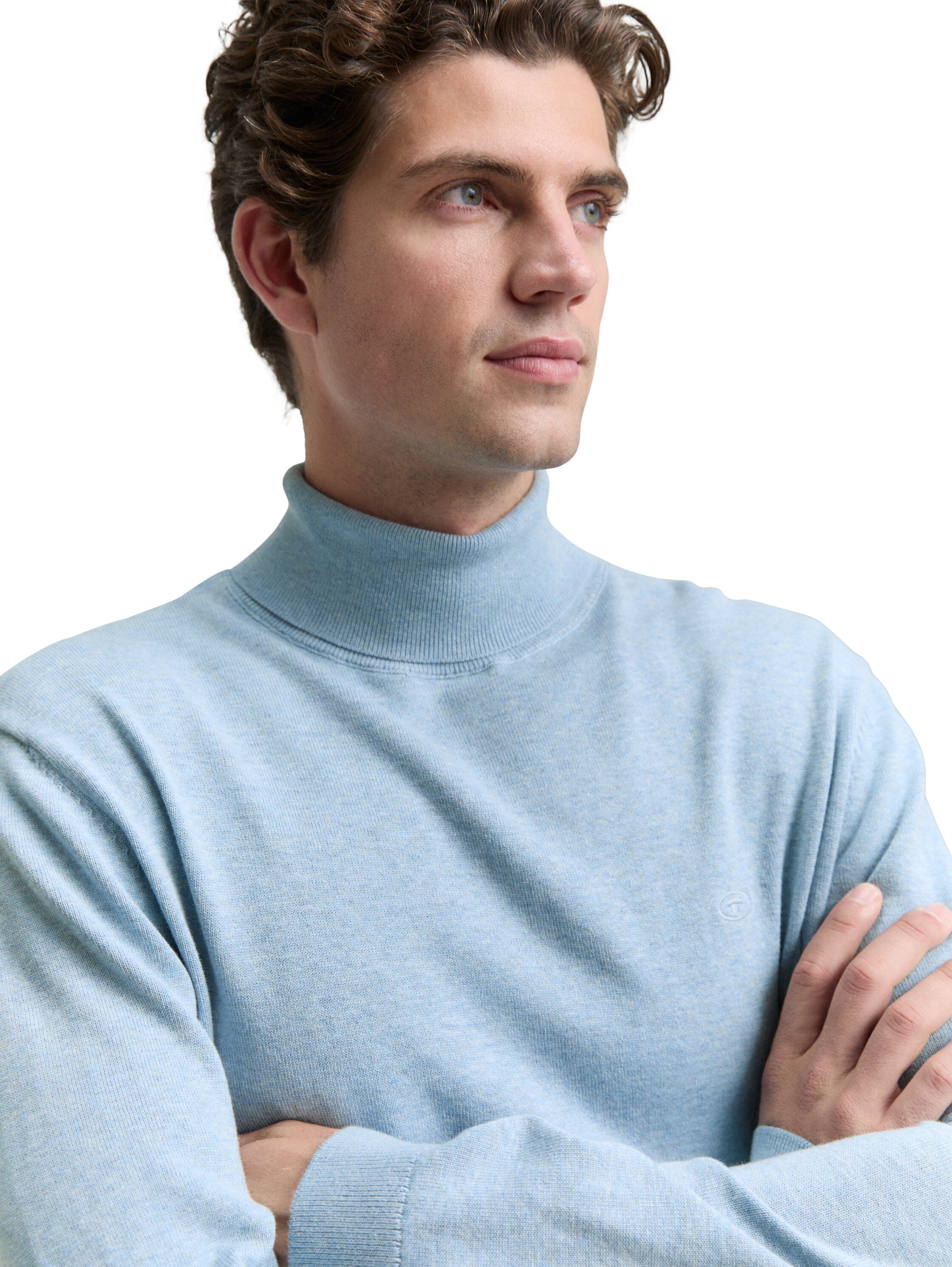 Tom Tailor Turtleneck Blue Cotton Pullover
