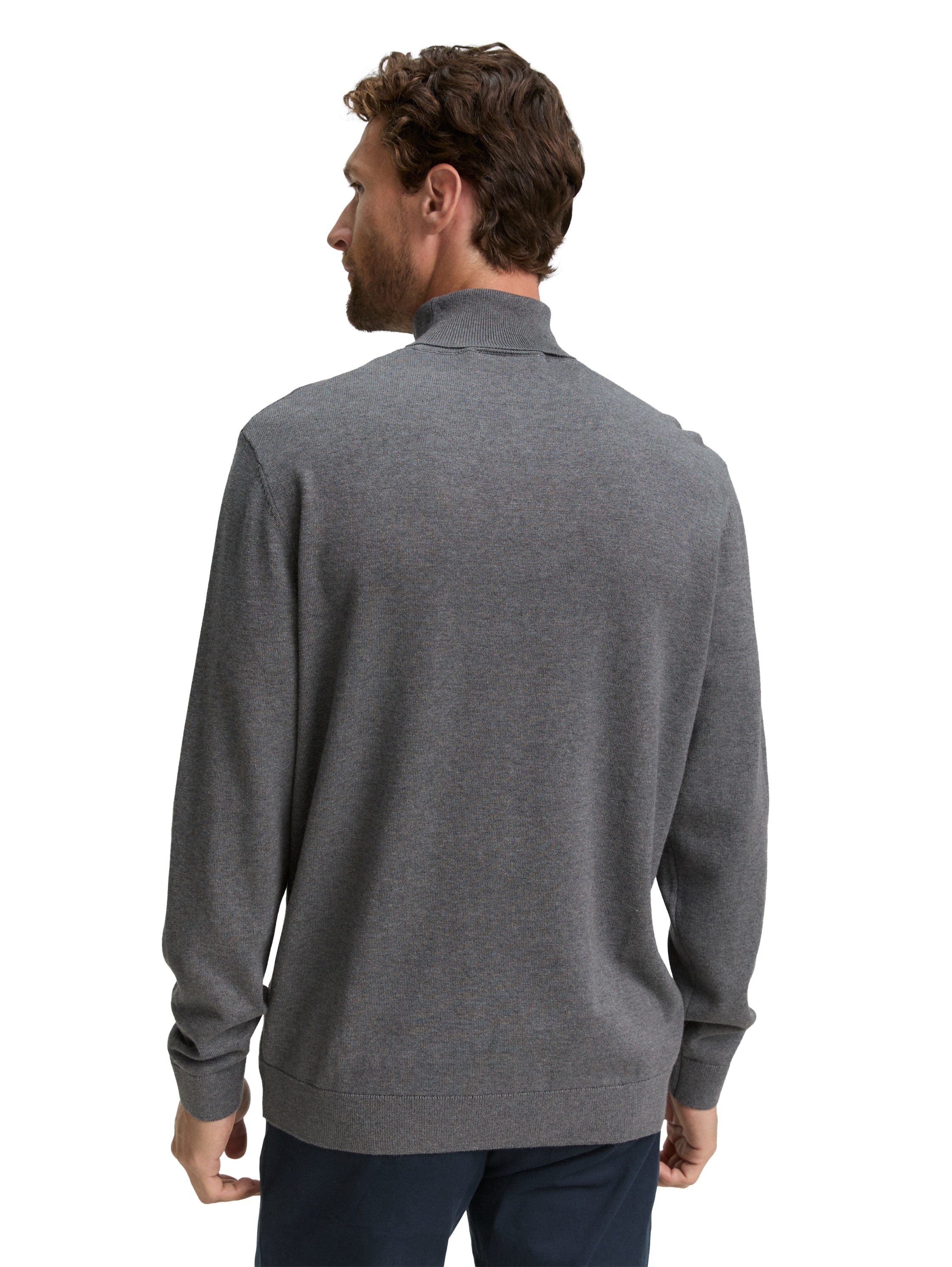 Tom Tailor Turtleneck Dark Grey Cotton Pullover