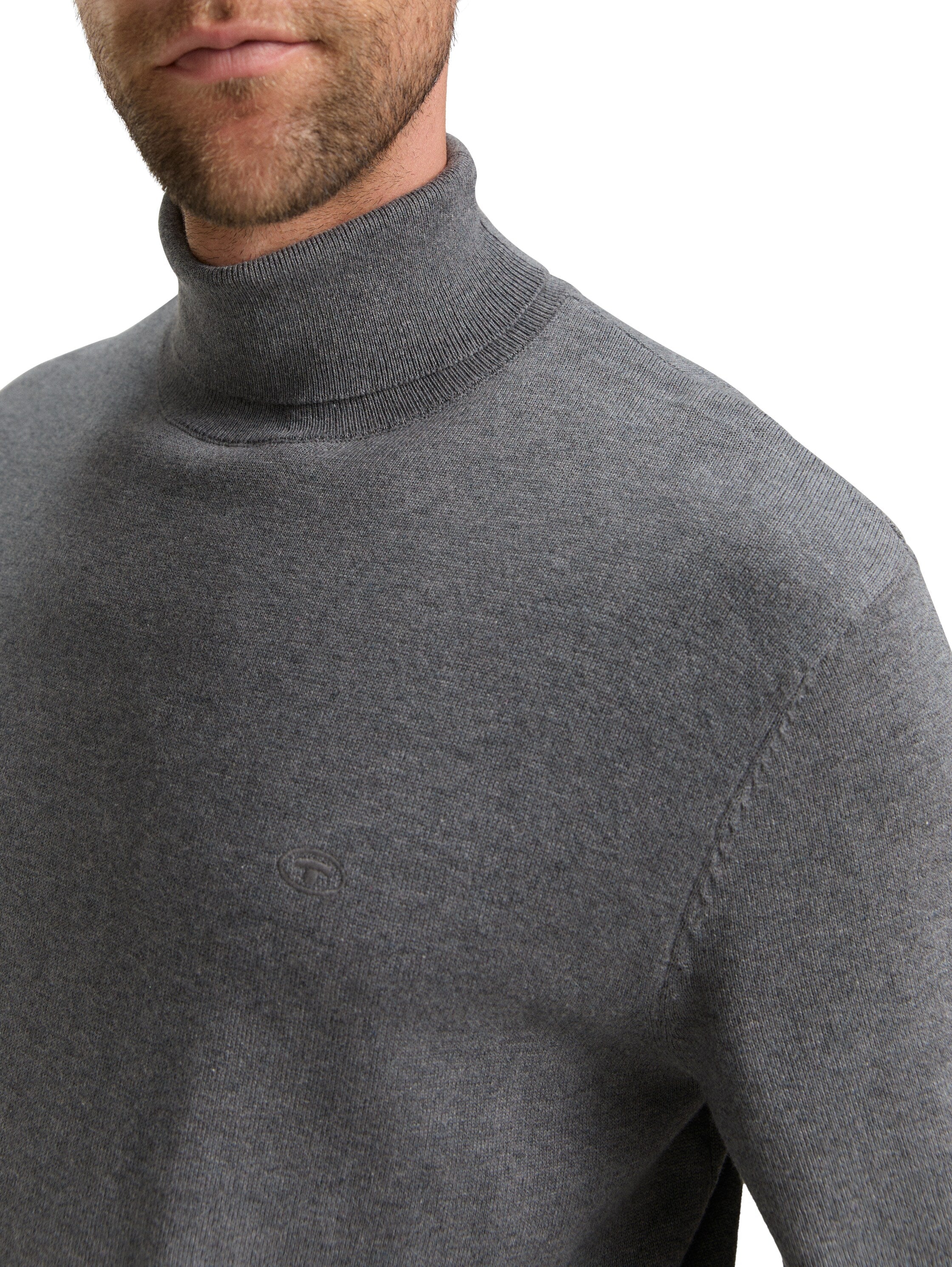 Tom Tailor Turtleneck Dark Grey Cotton Pullover