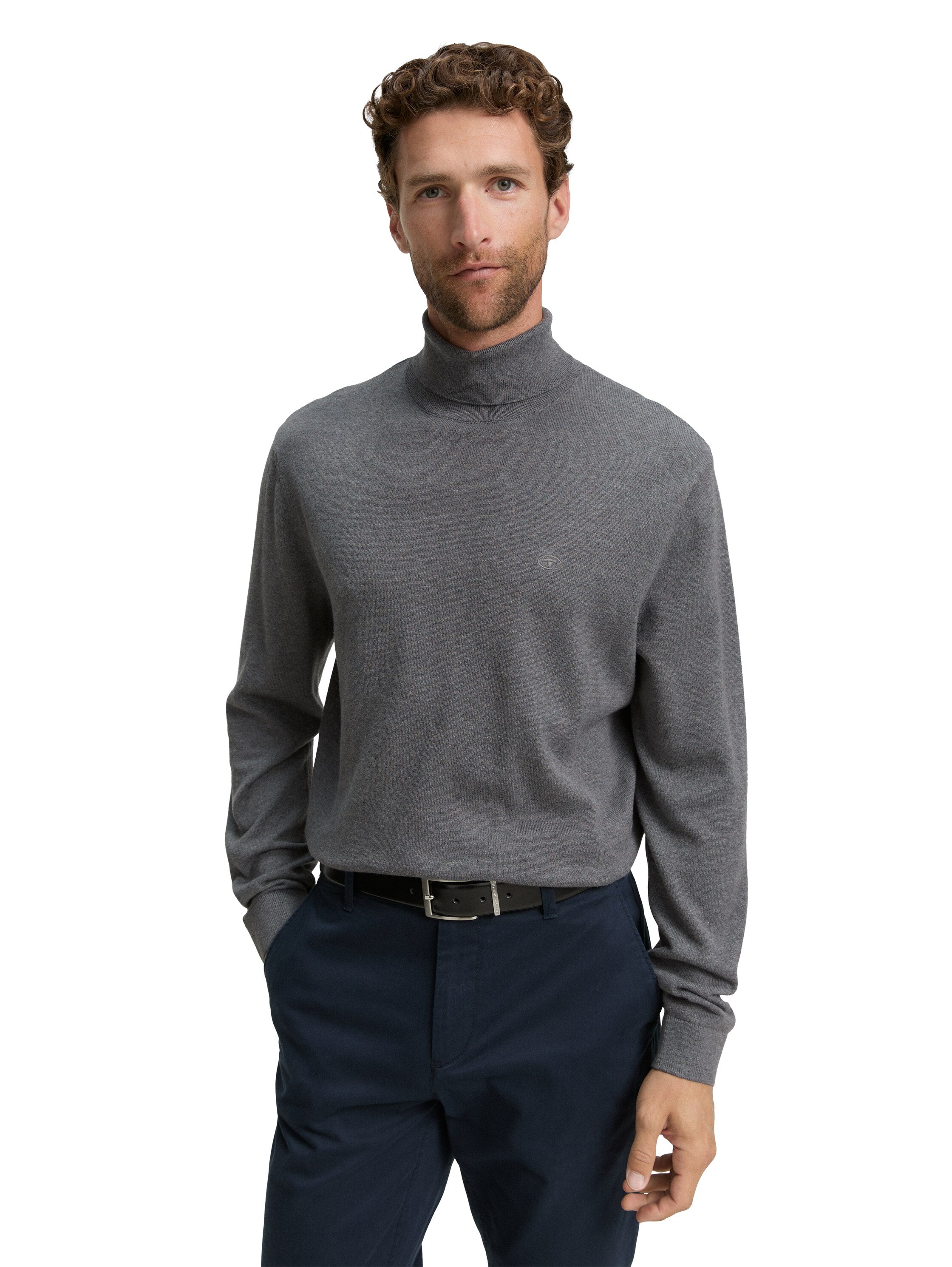 Tom Tailor Turtleneck Dark Grey Cotton Pullover