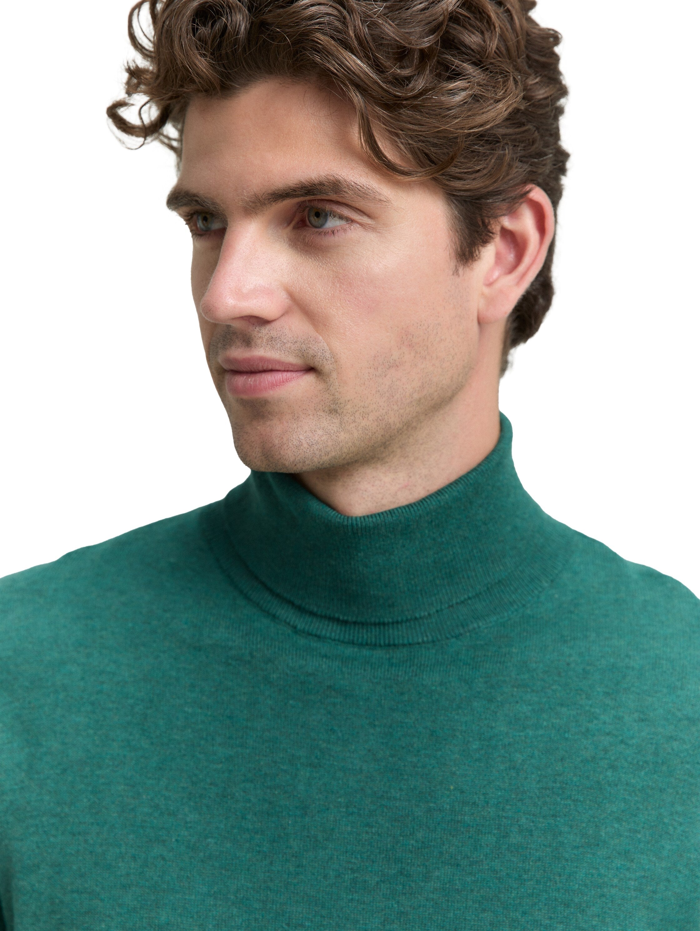 Tom Tailor Turtleneck Green Cotton Pullover