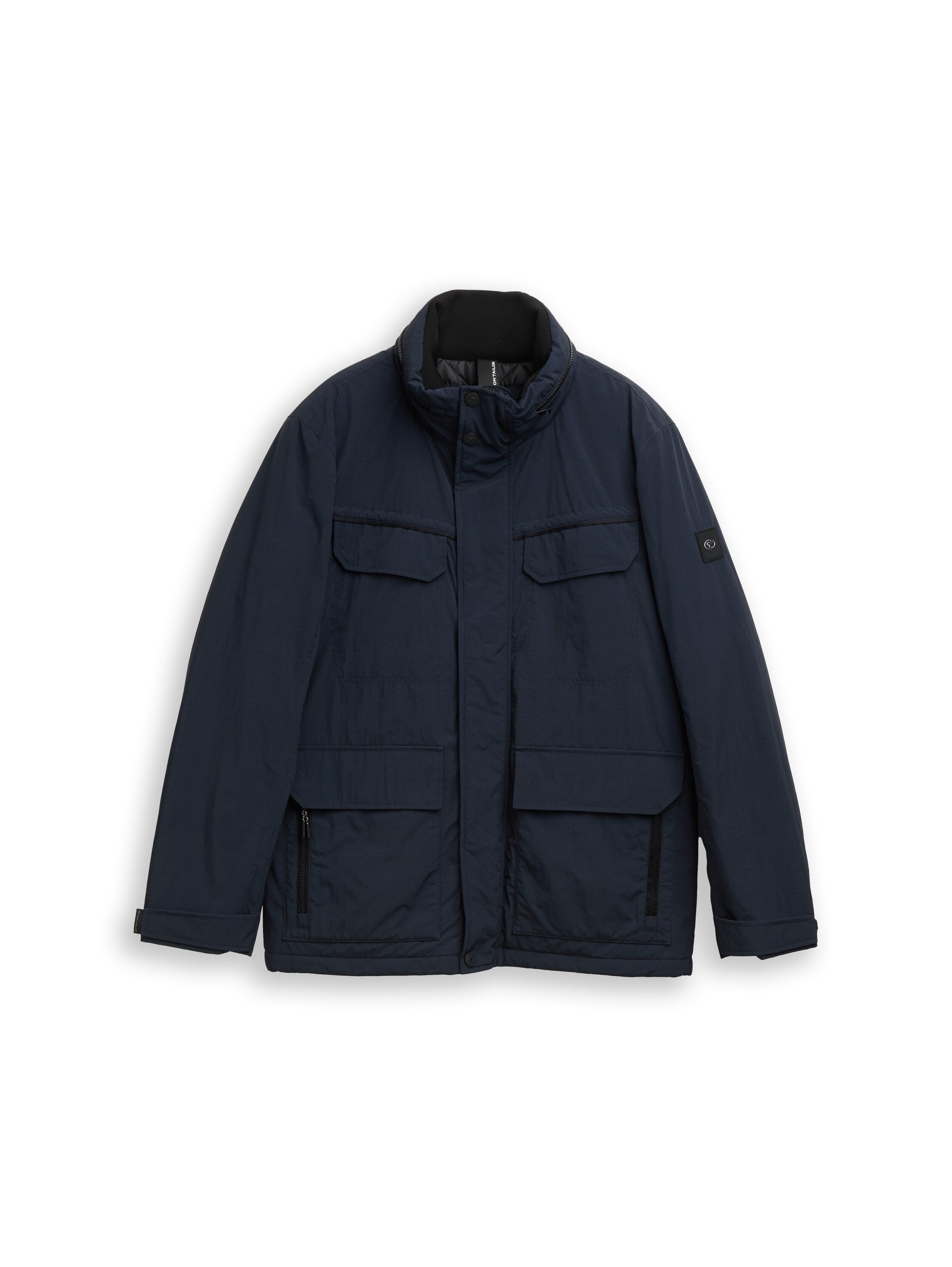 Tom Tailor Waterproof Navy Jacket With Attached Pockets