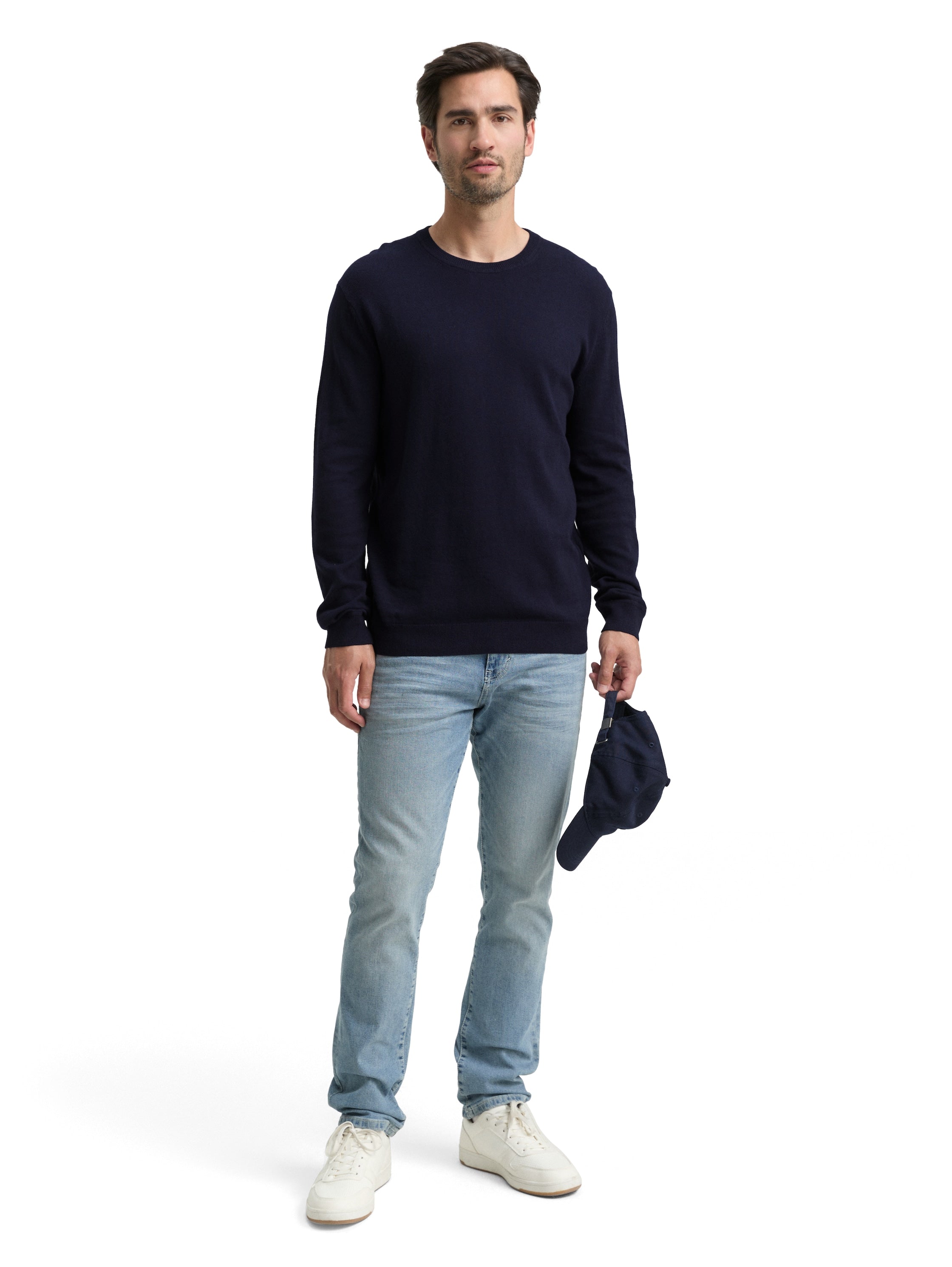 Tom Tailor Knitted with Cashmere Blend Navy Pullover