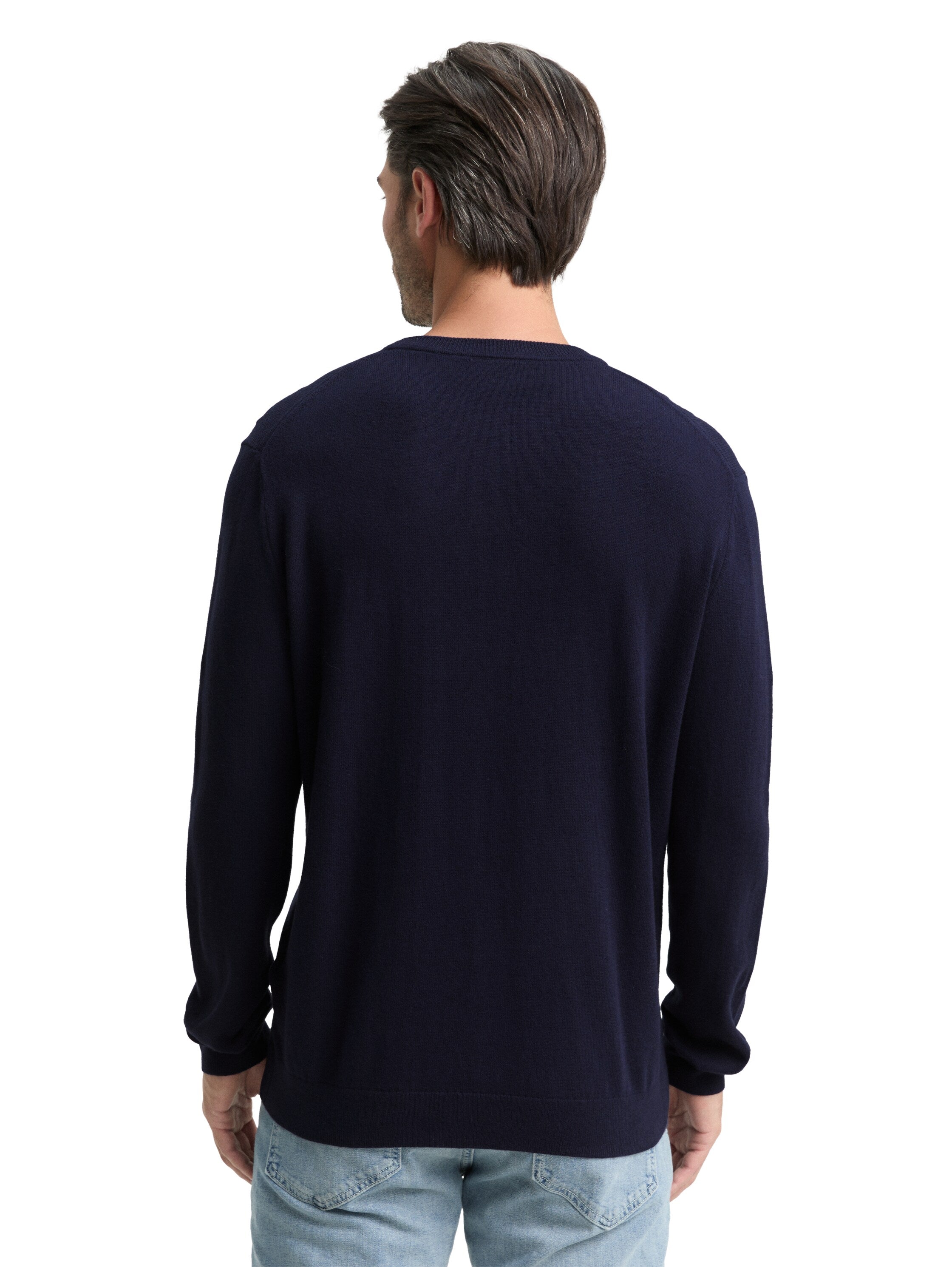 Tom Tailor Knitted with Cashmere Blend Navy Pullover