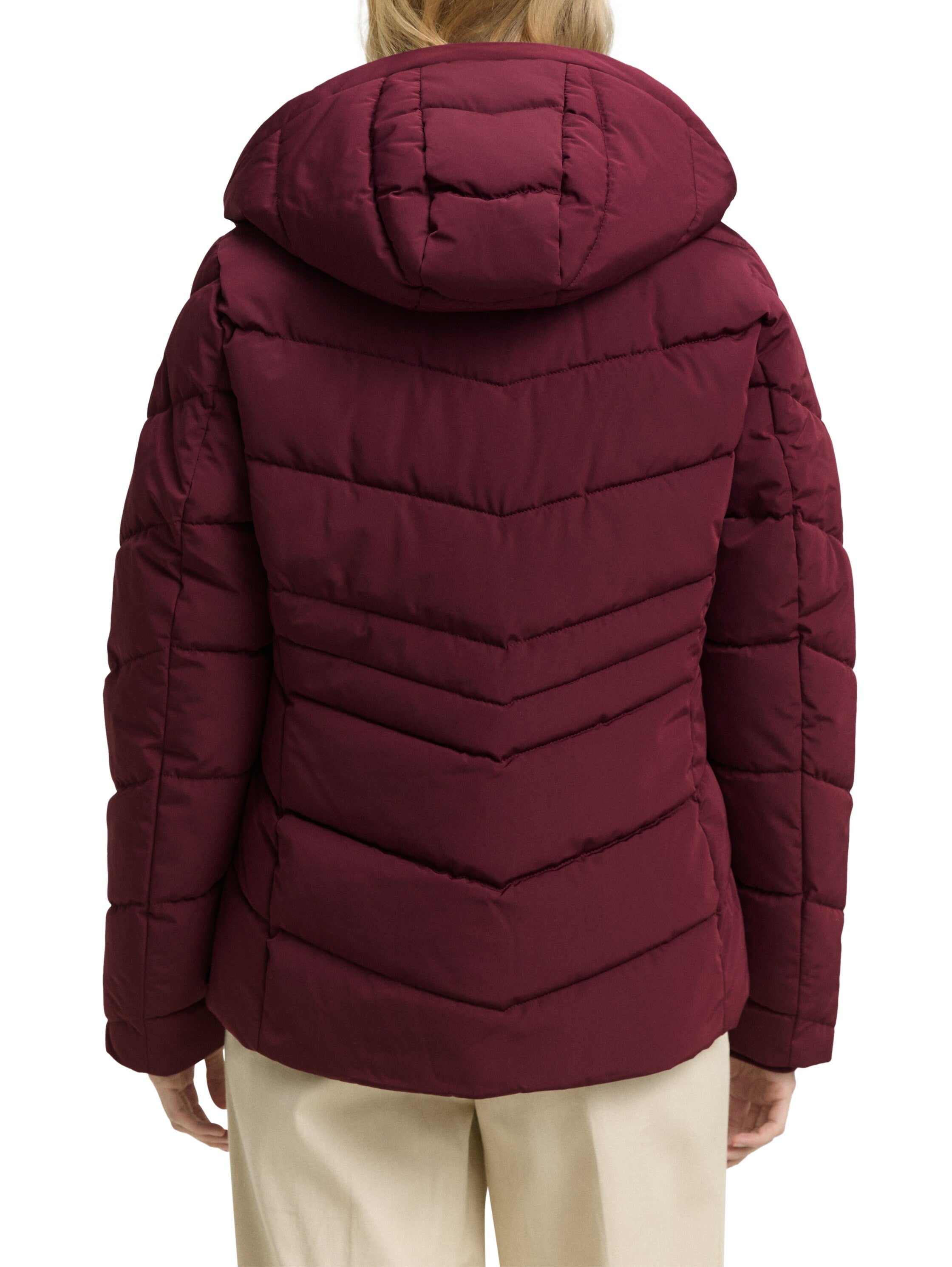 Tom Tailor Puffer Bordo Jacket With Detachable Hood