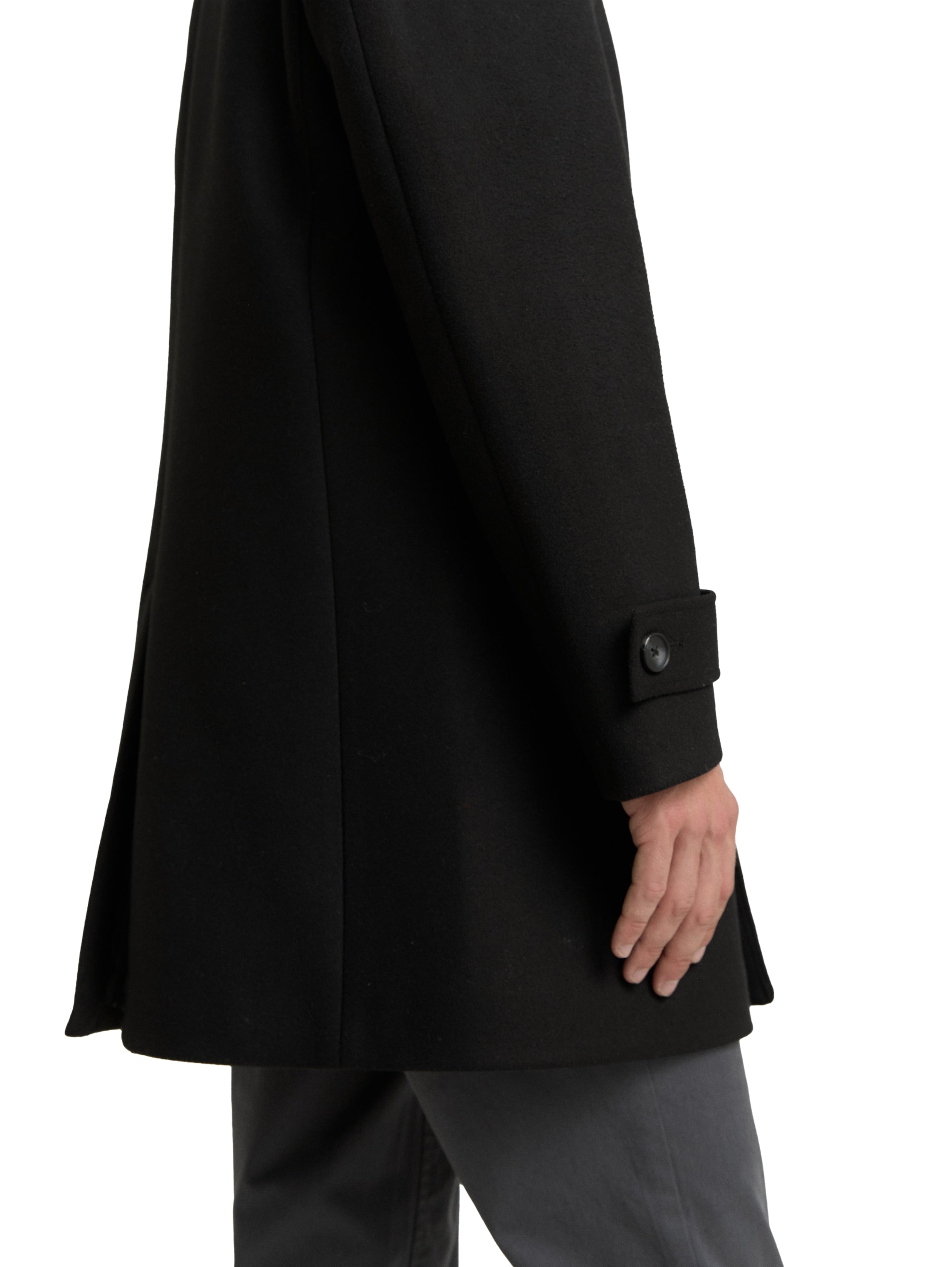Tom Tailor Wool Black Coat With Lapel Collar
